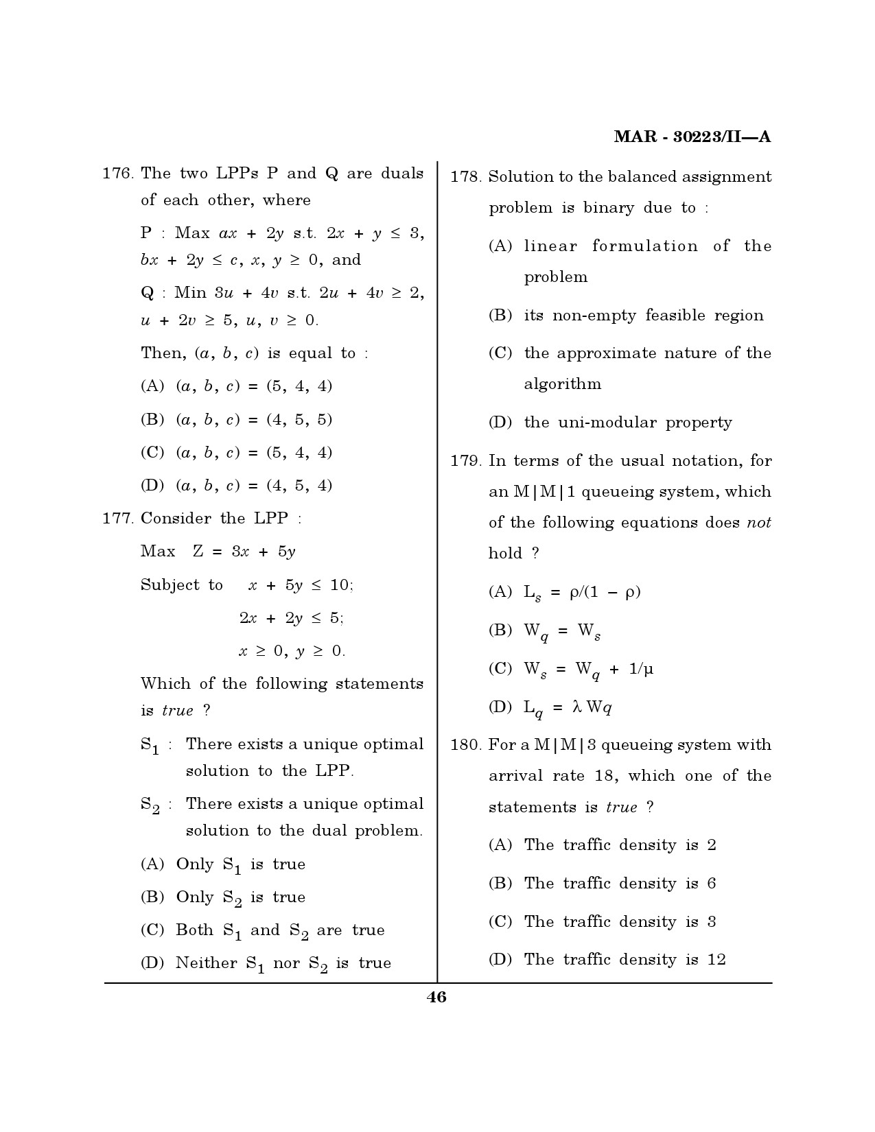 MH SET Mathematical Sciences Question Paper II March 2023 45