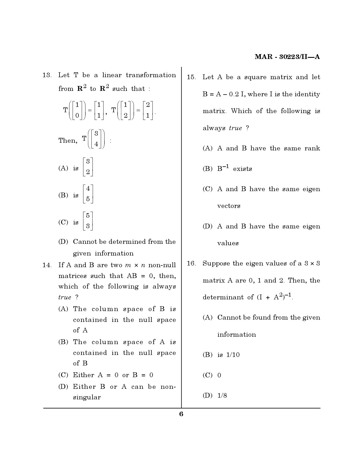 MH SET Mathematical Sciences Question Paper II March 2023 5