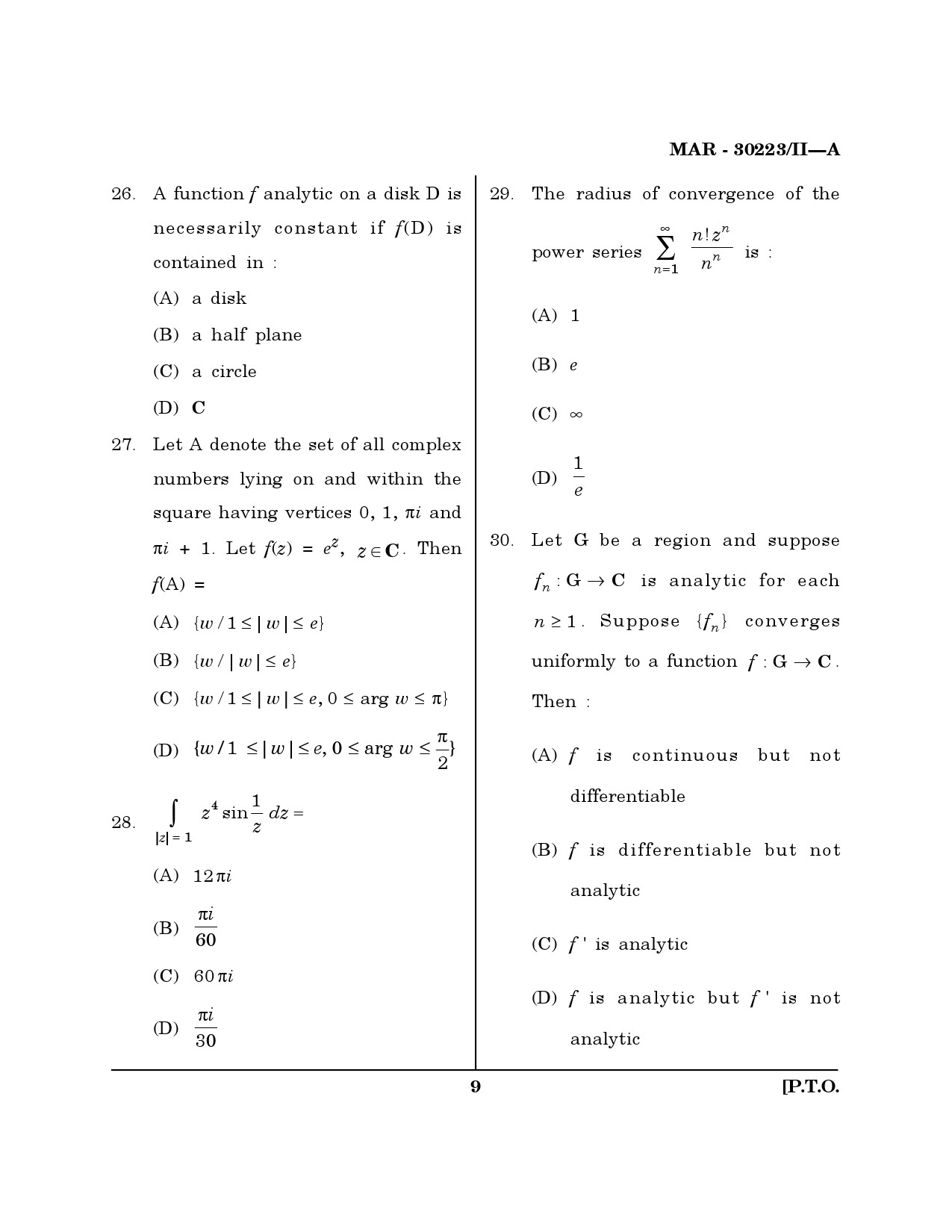 MH SET Mathematical Sciences Question Paper II March 2023 8