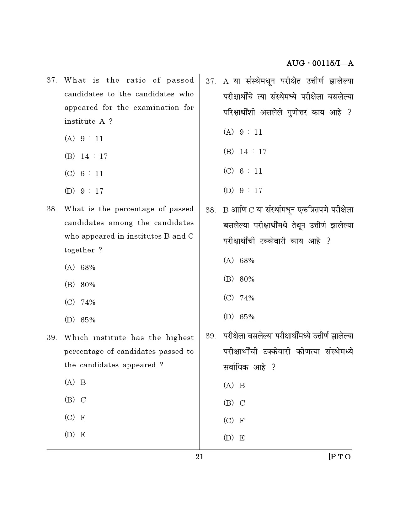 Maharashtra SET Question Paper I August 2015 20