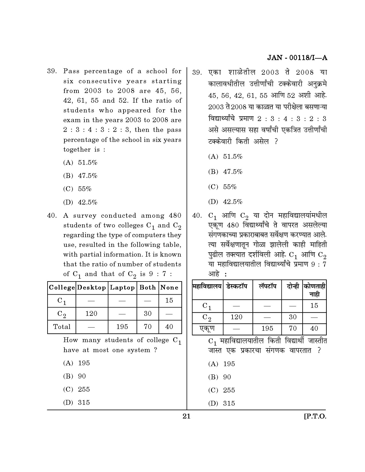Maharashtra SET Question Paper I January 2018 20