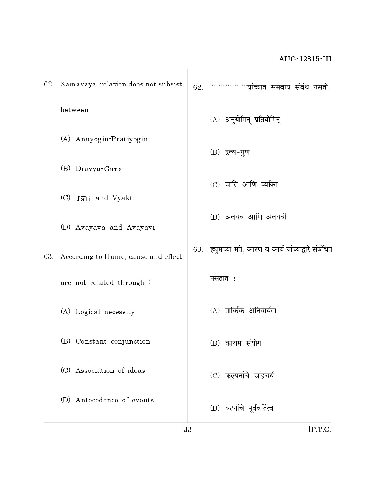 Maharashtra SET Philosophy Question Paper III August 2015 32