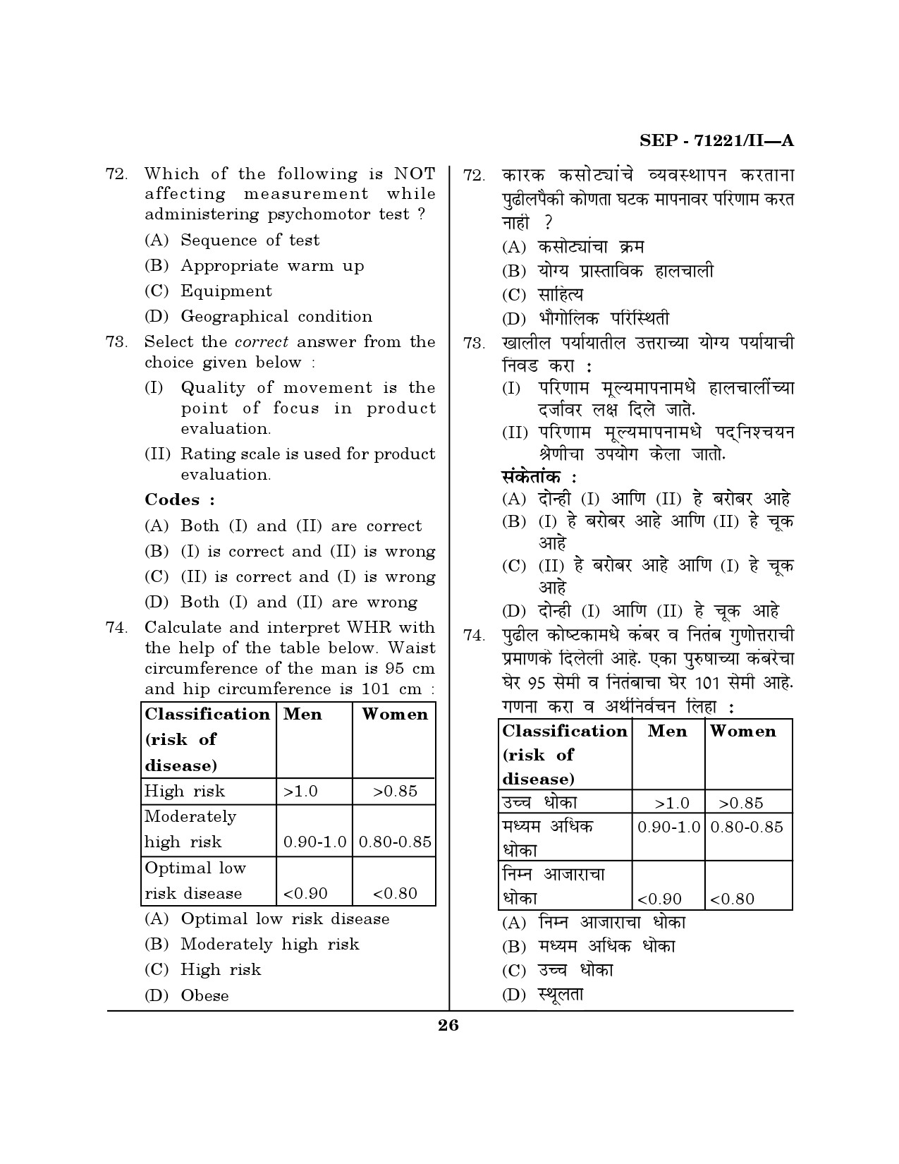 Maharashtra SET Physical Education Exam Question Paper September 2021 25