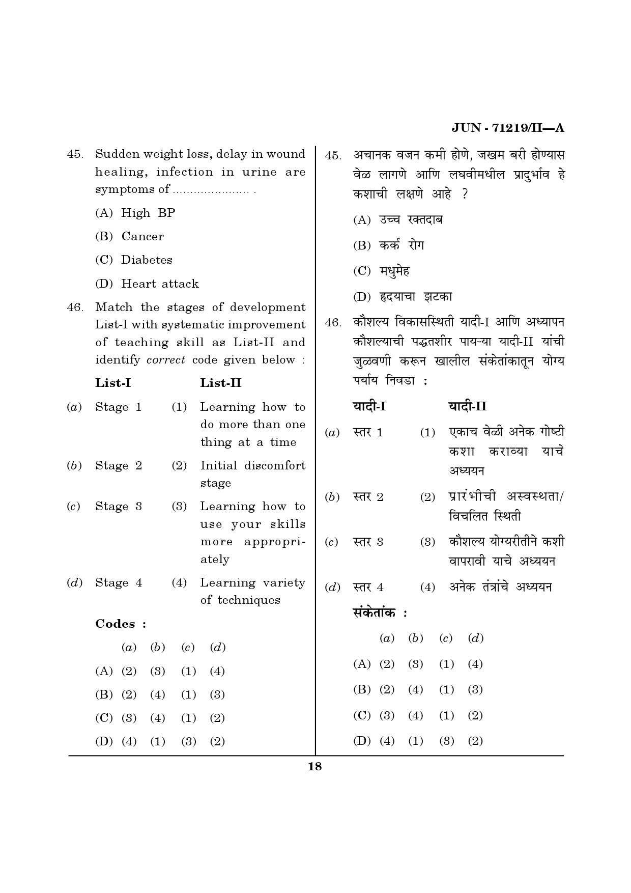 Maharashtra SET Physical Education Question Paper II June 2019 17