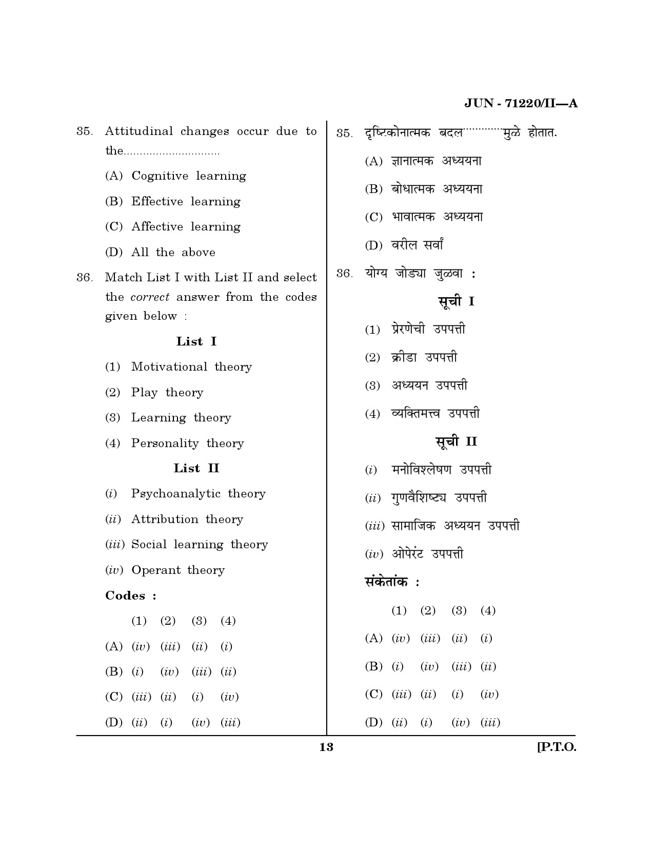 Maharashtra SET Physical Education Question Paper II June 2020 12