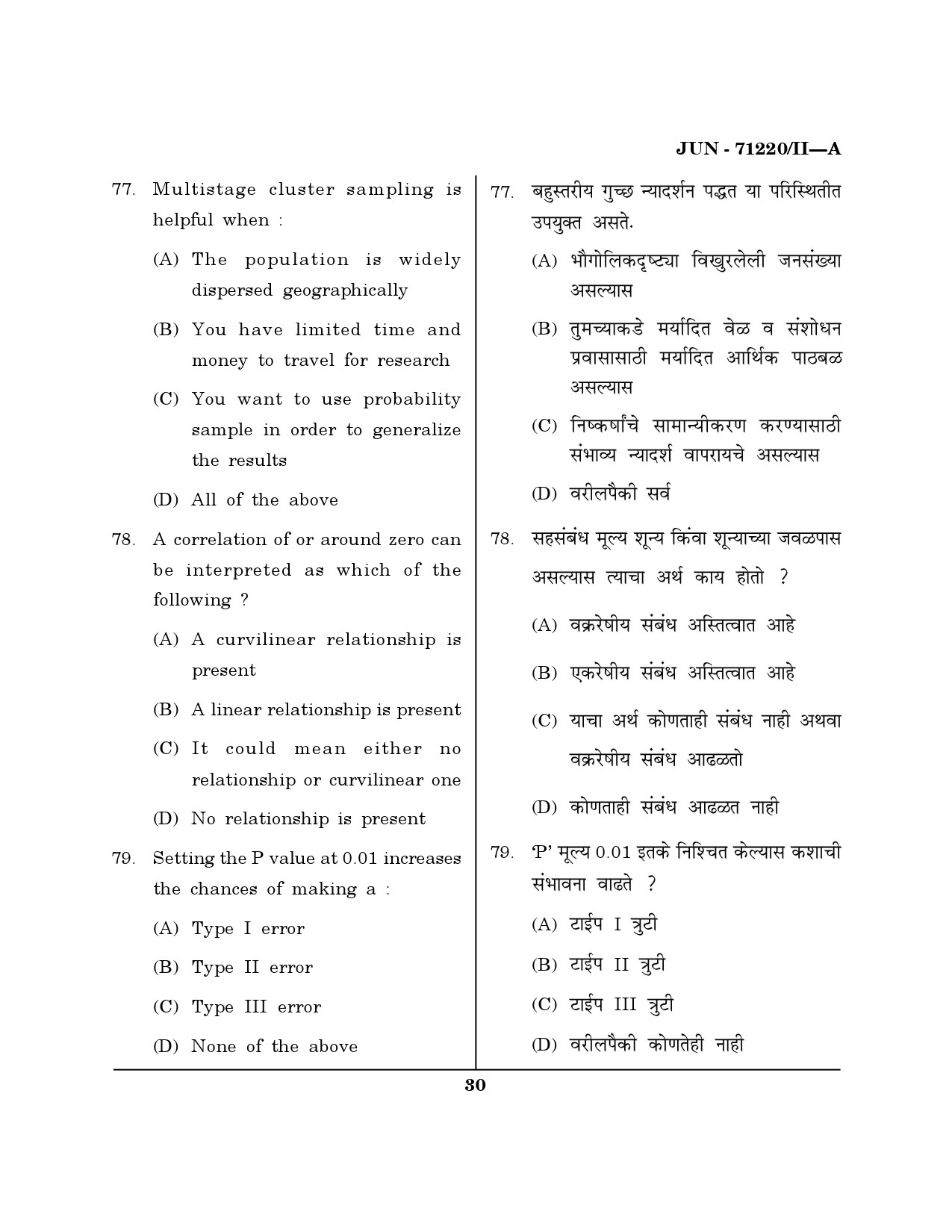 Maharashtra SET Physical Education Question Paper II June 2020 29