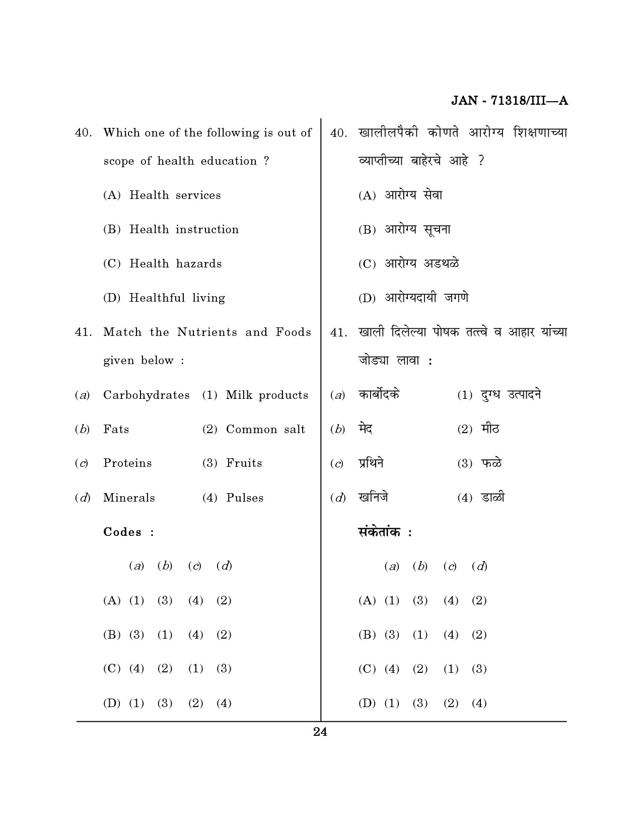Maharashtra SET Physical Education Question Paper III January 2018 23