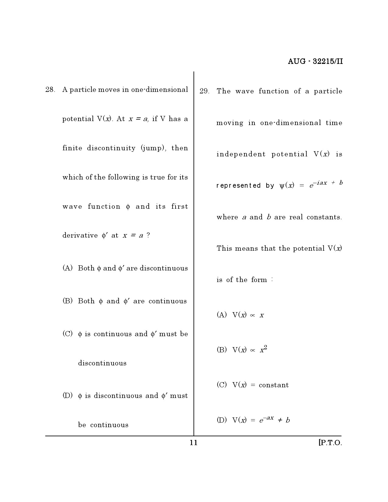Maharashtra SET Physical Science Question Paper II August 2015 10