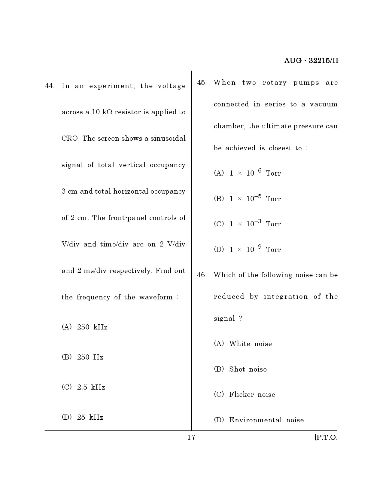 Maharashtra SET Physical Science Question Paper II August 2015 16