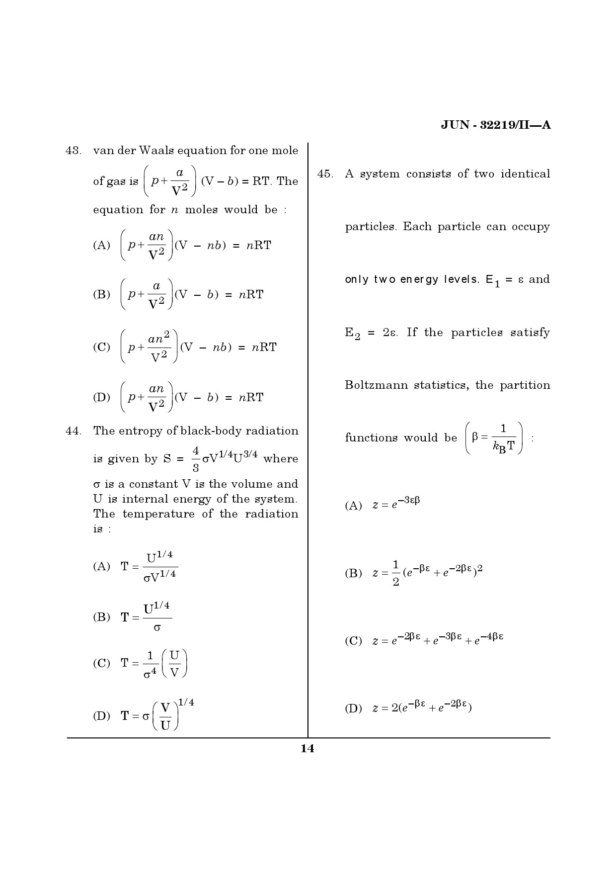 Maharashtra SET Physical Science Question Paper II June 2019 13