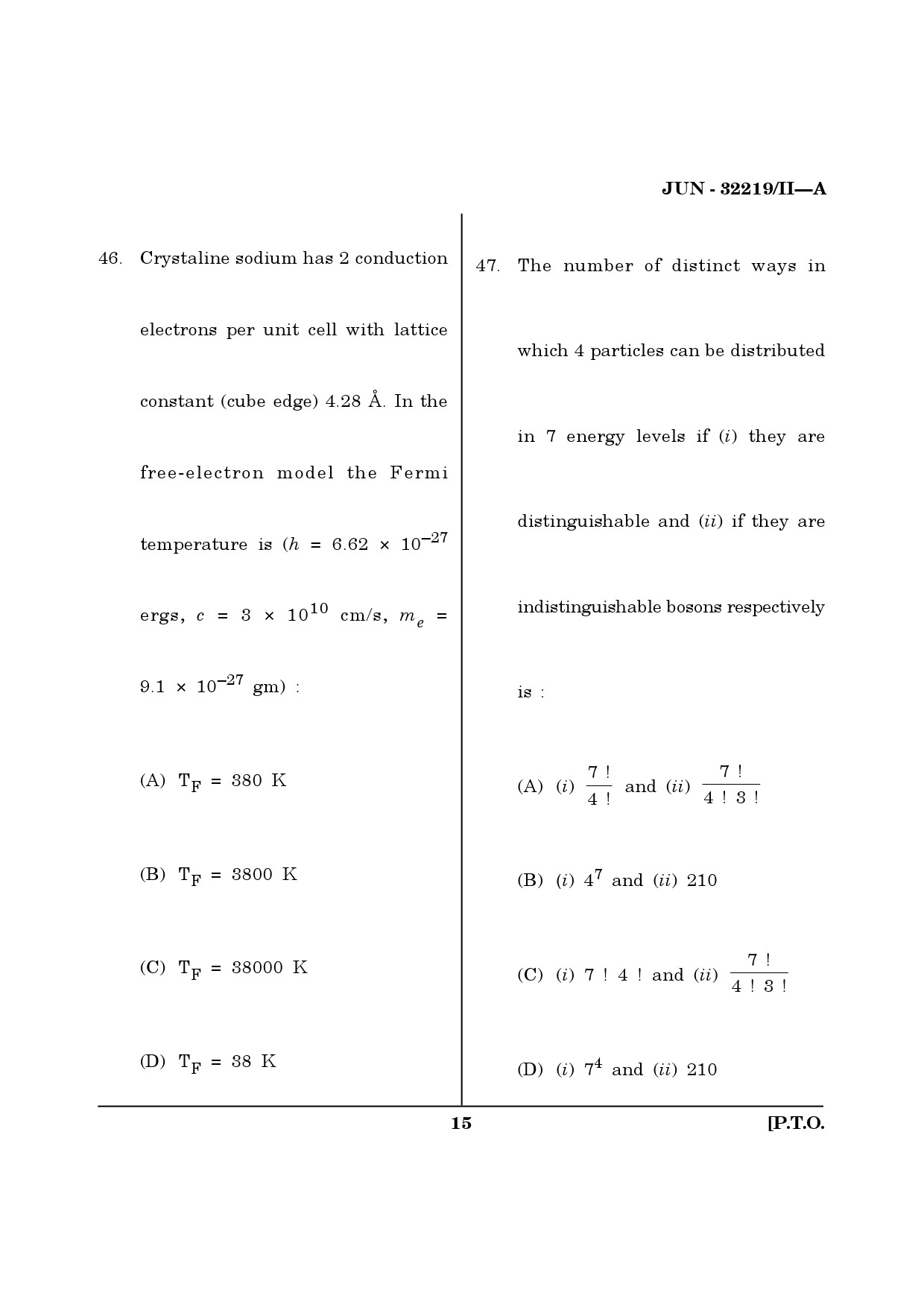 Maharashtra SET Physical Science Question Paper II June 2019 14