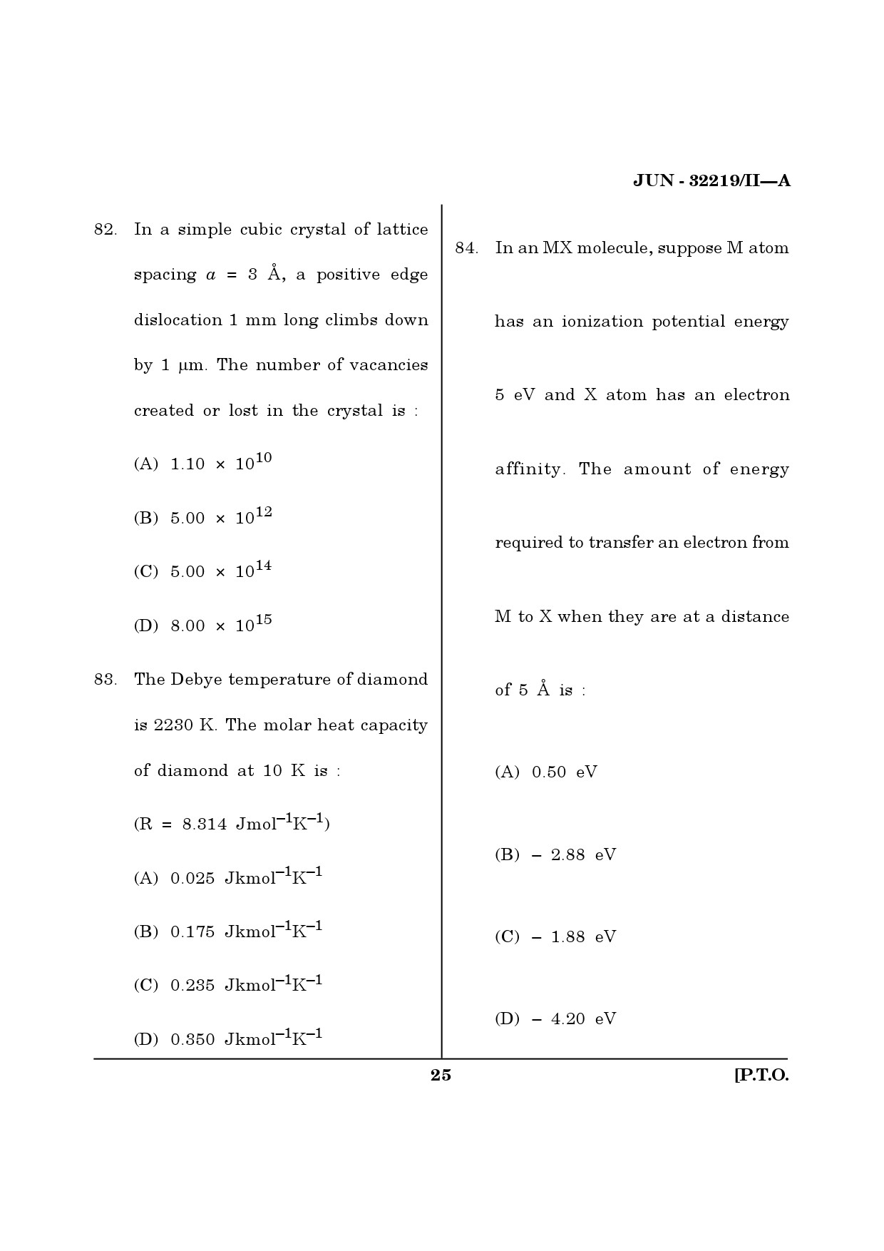 Maharashtra SET Physical Science Question Paper II June 2019 24