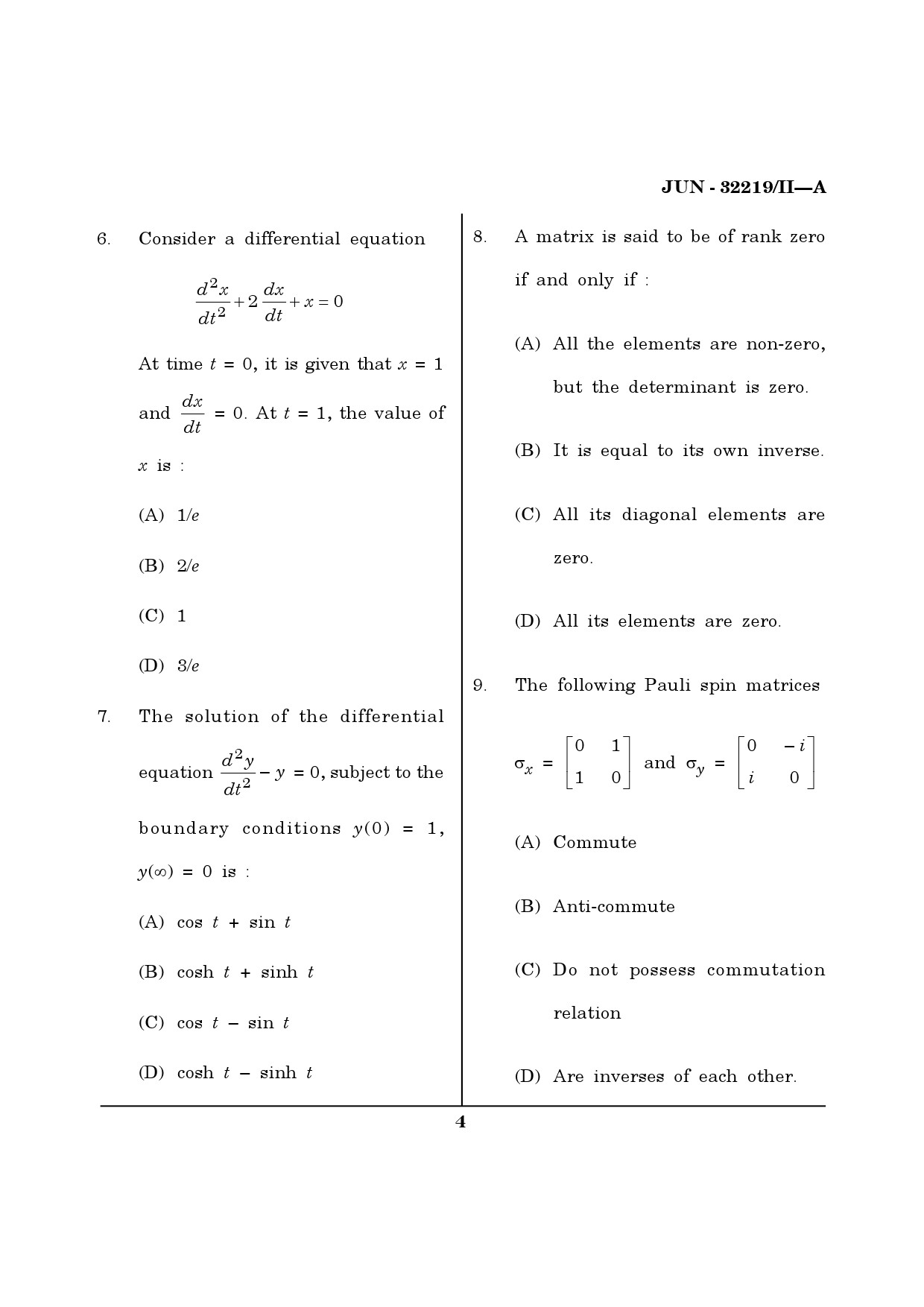 Maharashtra SET Physical Science Question Paper II June 2019 3