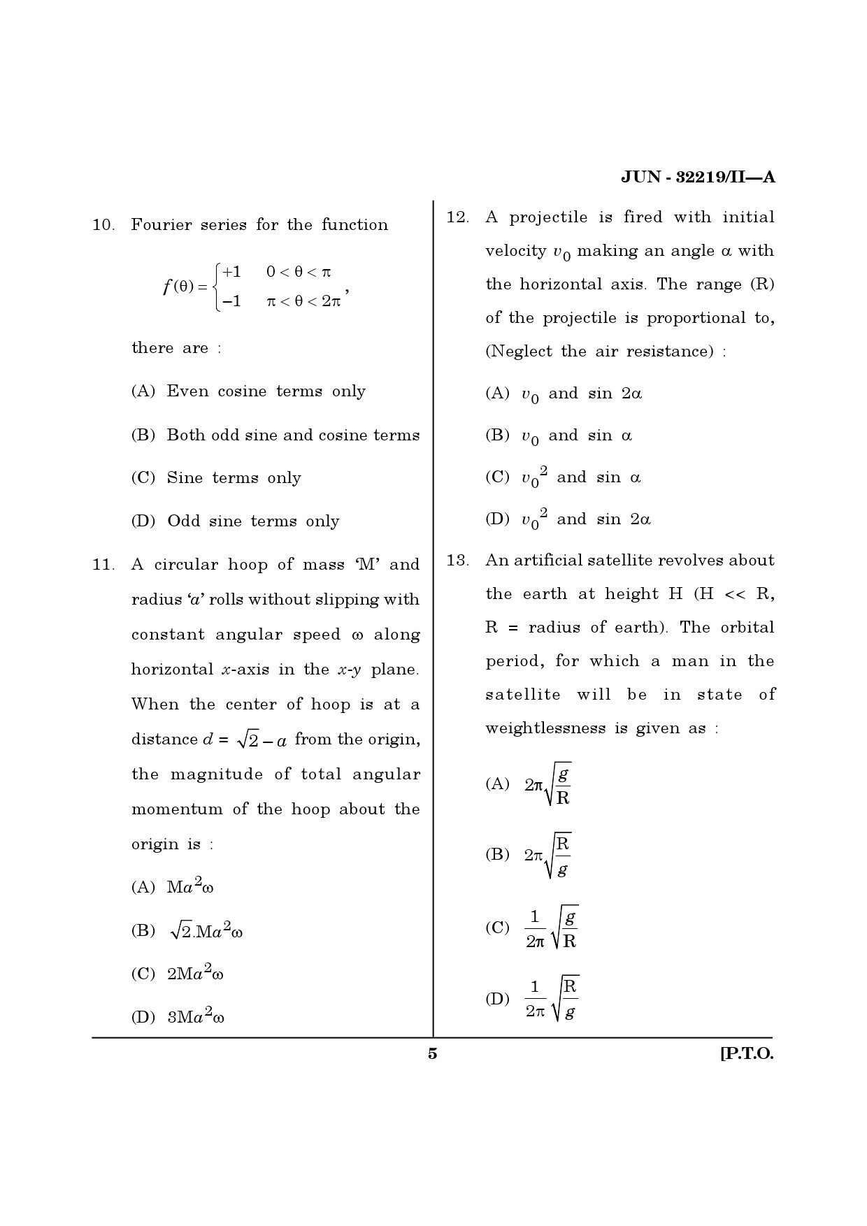 Maharashtra SET Physical Science Question Paper II June 2019 4