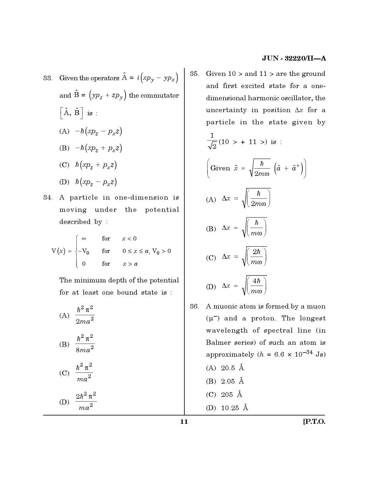 Maharashtra SET Physical Science Question Paper II June 2020 10