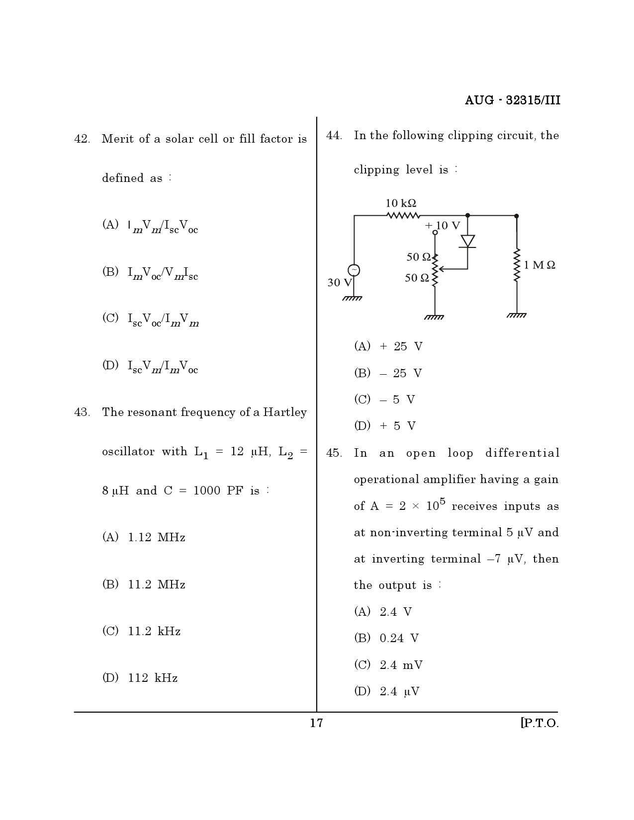 Maharashtra SET Physical Science Question Paper III August 2015 16