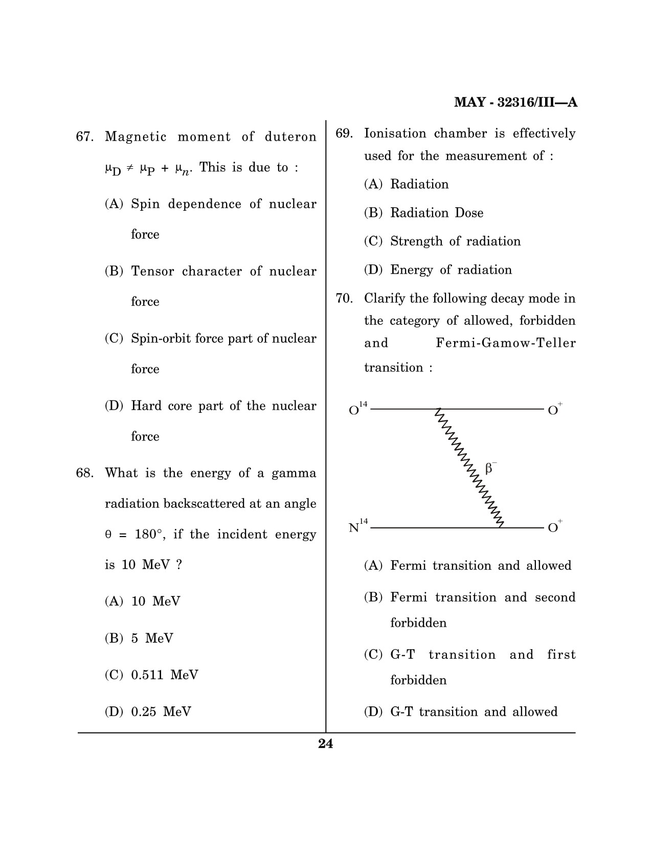 Maharashtra SET Physical Science Question Paper III May 2016 23
