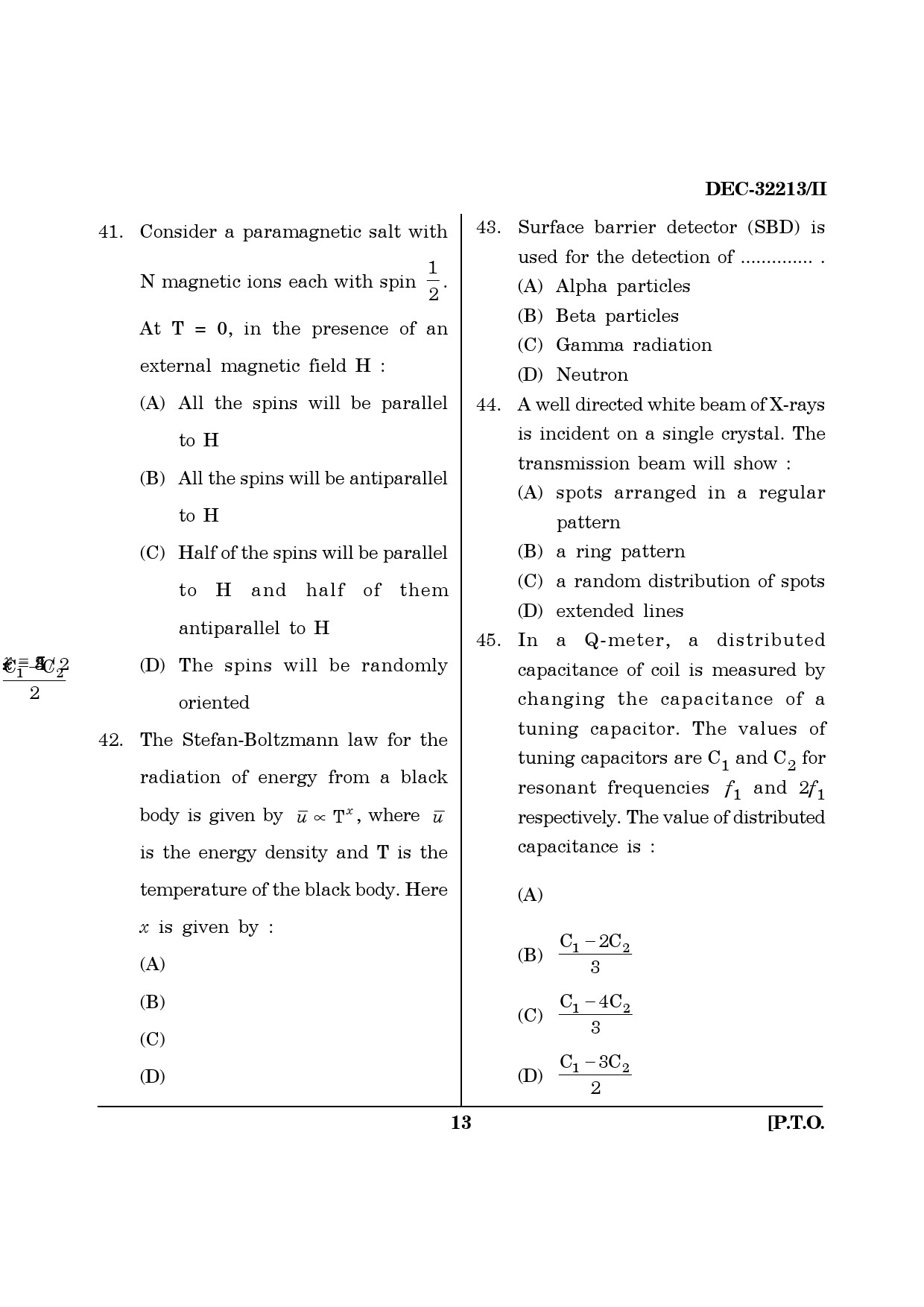 Maharashtra SET Physics Question Paper II December 2013 12