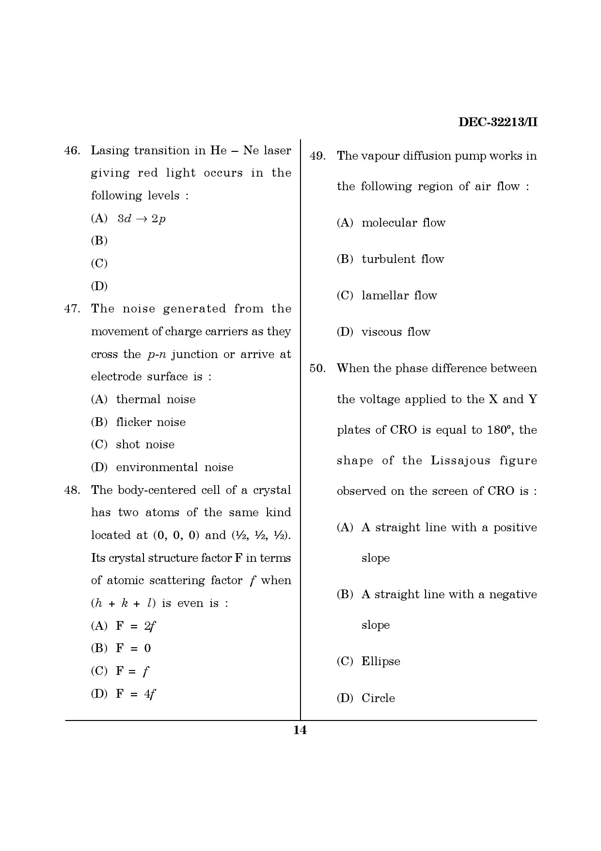 Maharashtra SET Physics Question Paper II December 2013 13