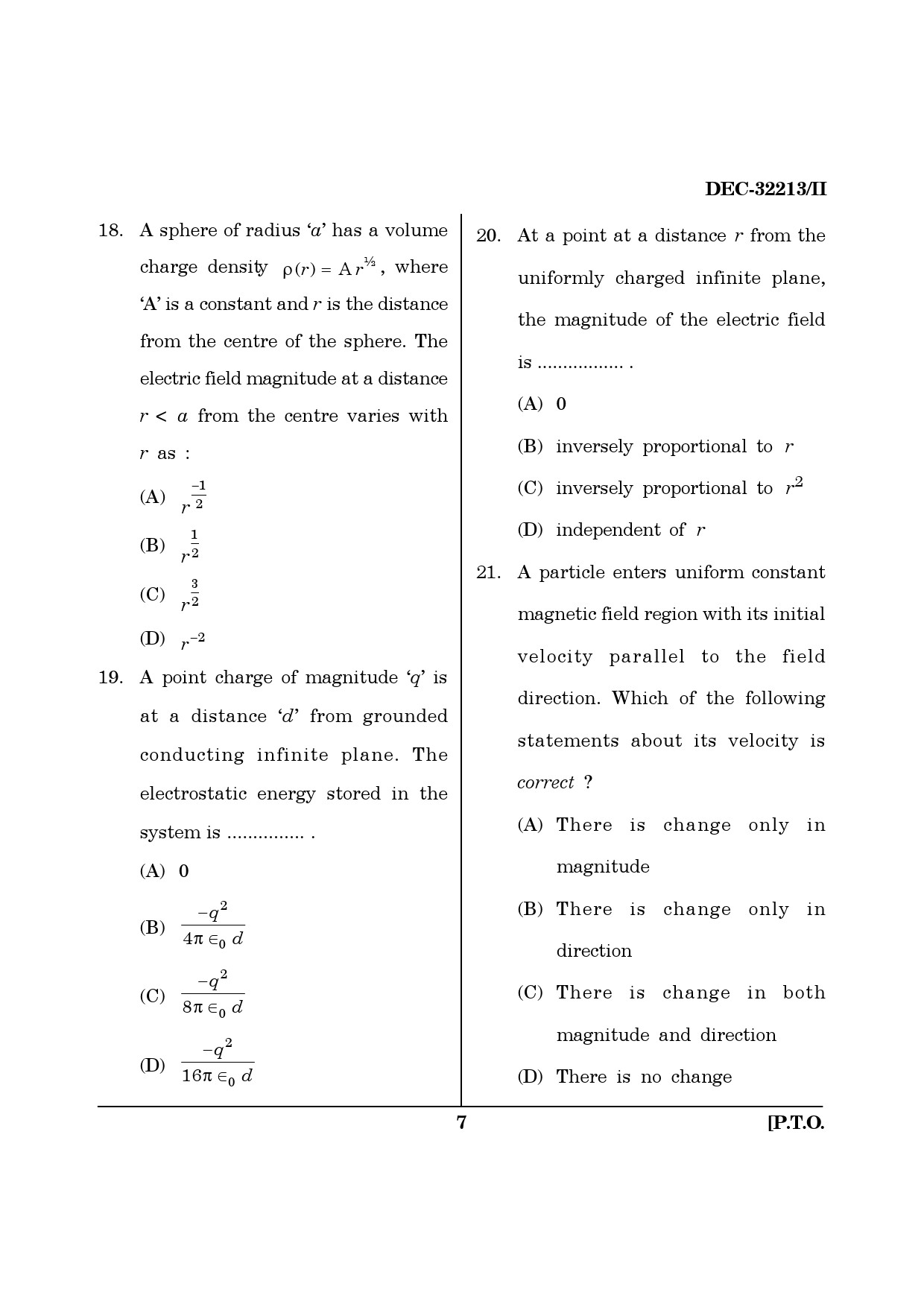 Maharashtra SET Physics Question Paper II December 2013 6