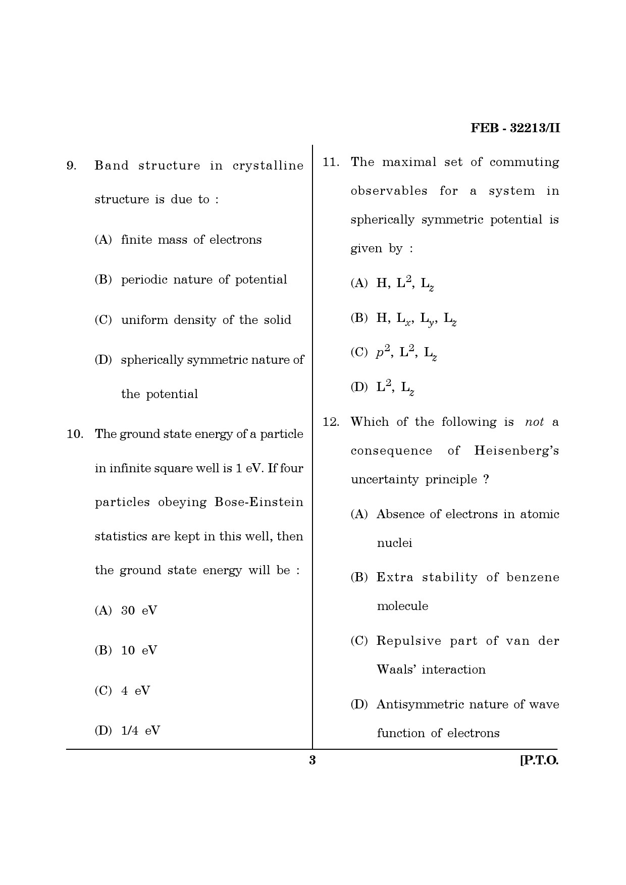 Maharashtra SET Physics Question Paper II February 2013 3