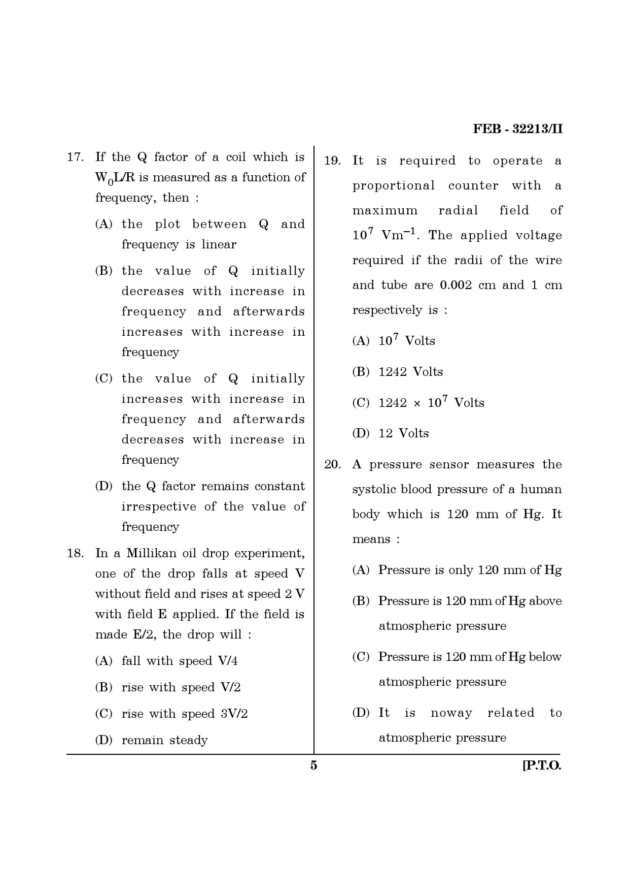 Maharashtra SET Physics Question Paper II February 2013 5
