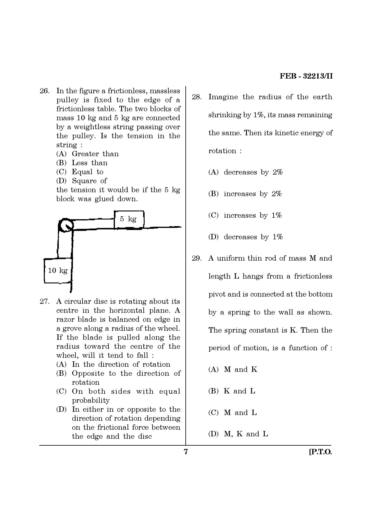 Maharashtra SET Physics Question Paper II February 2013 7