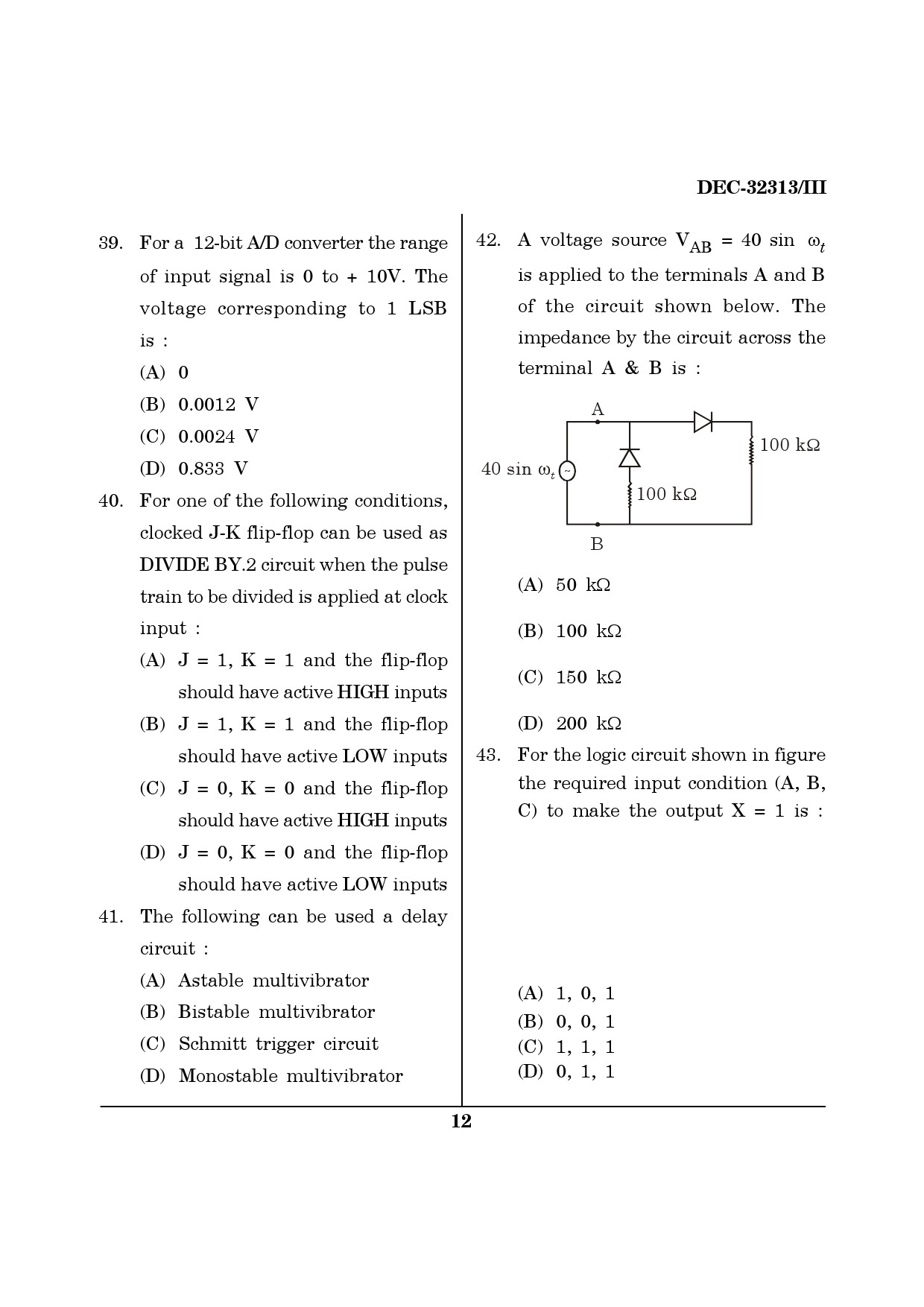 Maharashtra SET Physics Question Paper III December 2013 11