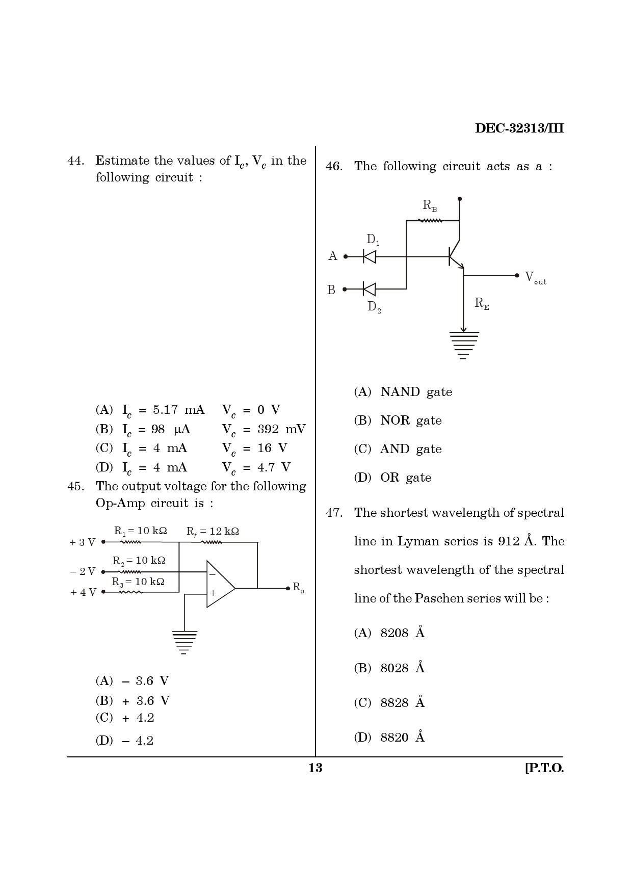 Maharashtra SET Physics Question Paper III December 2013 12