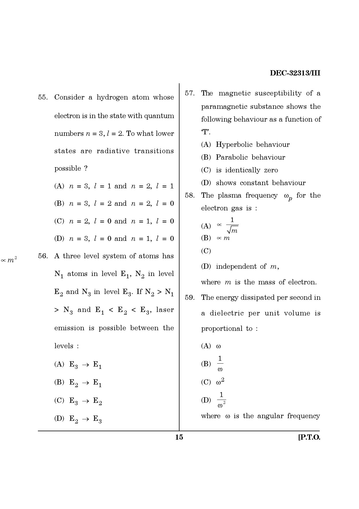 Maharashtra SET Physics Question Paper III December 2013 14