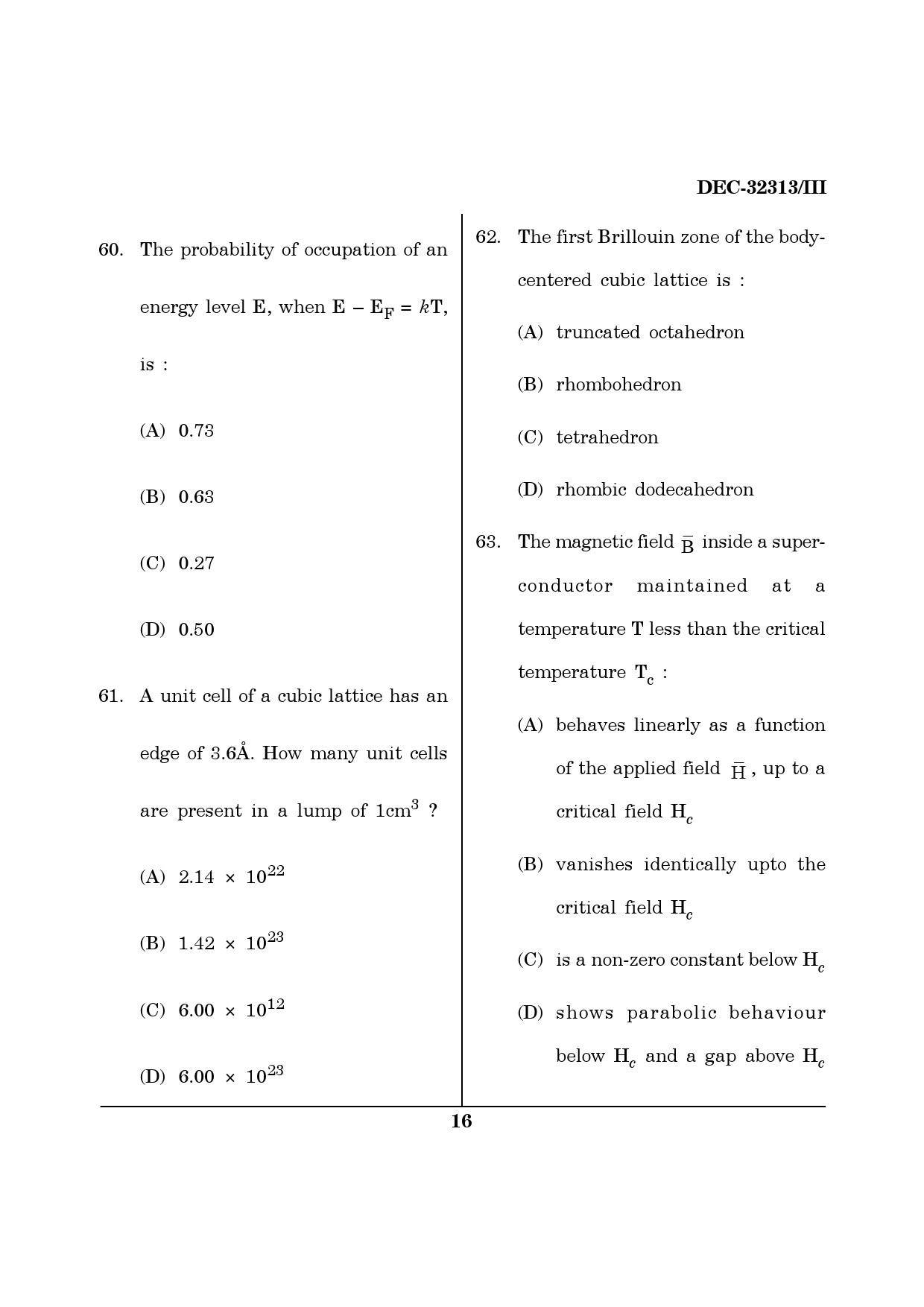 Maharashtra SET Physics Question Paper III December 2013 15