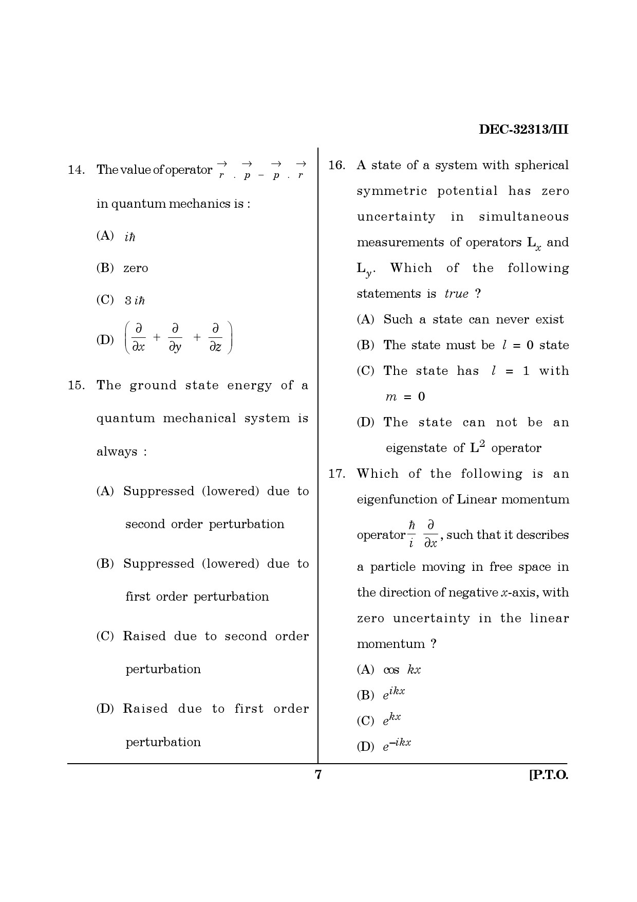 Maharashtra SET Physics Question Paper III December 2013 6