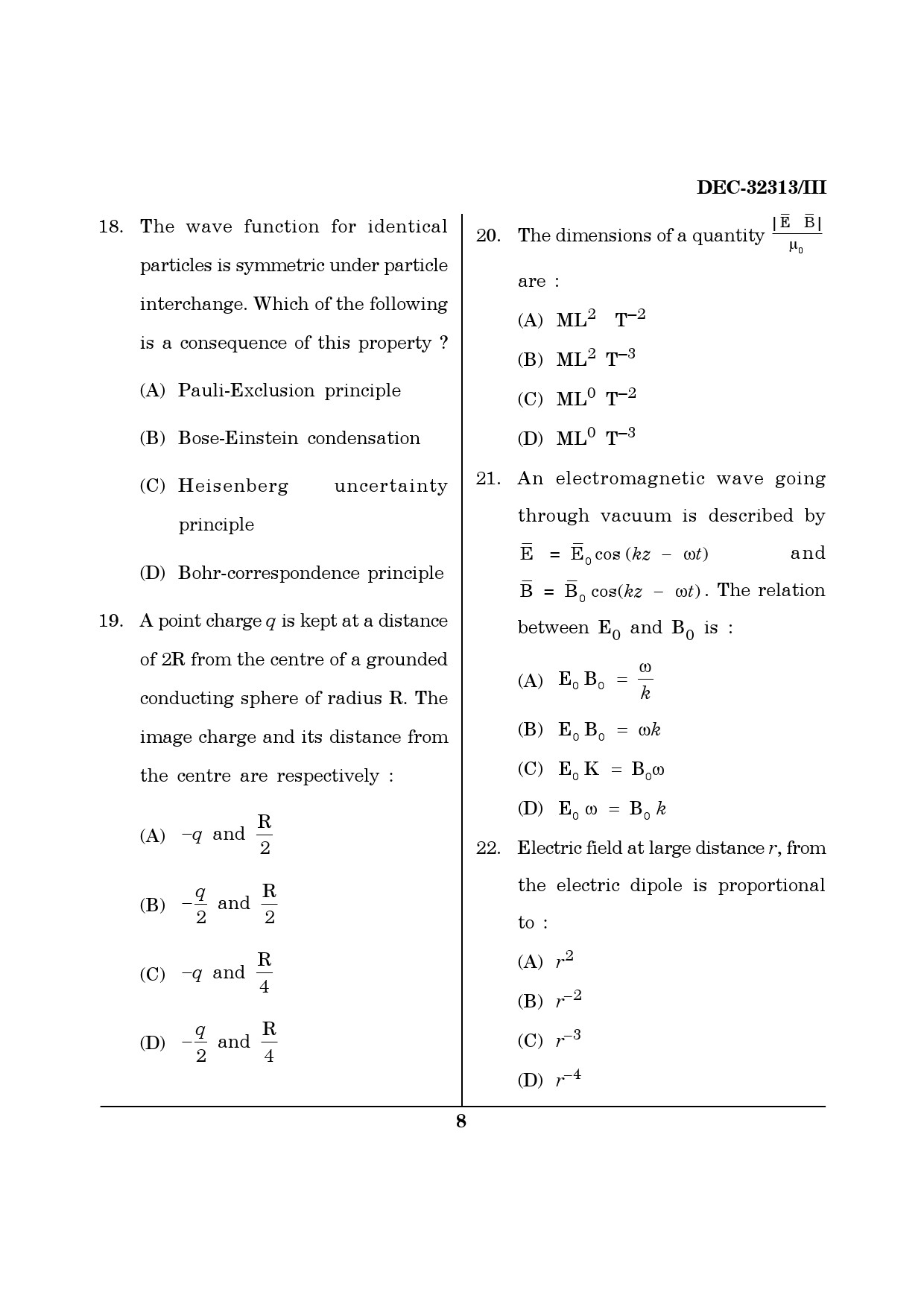 Maharashtra SET Physics Question Paper III December 2013 7