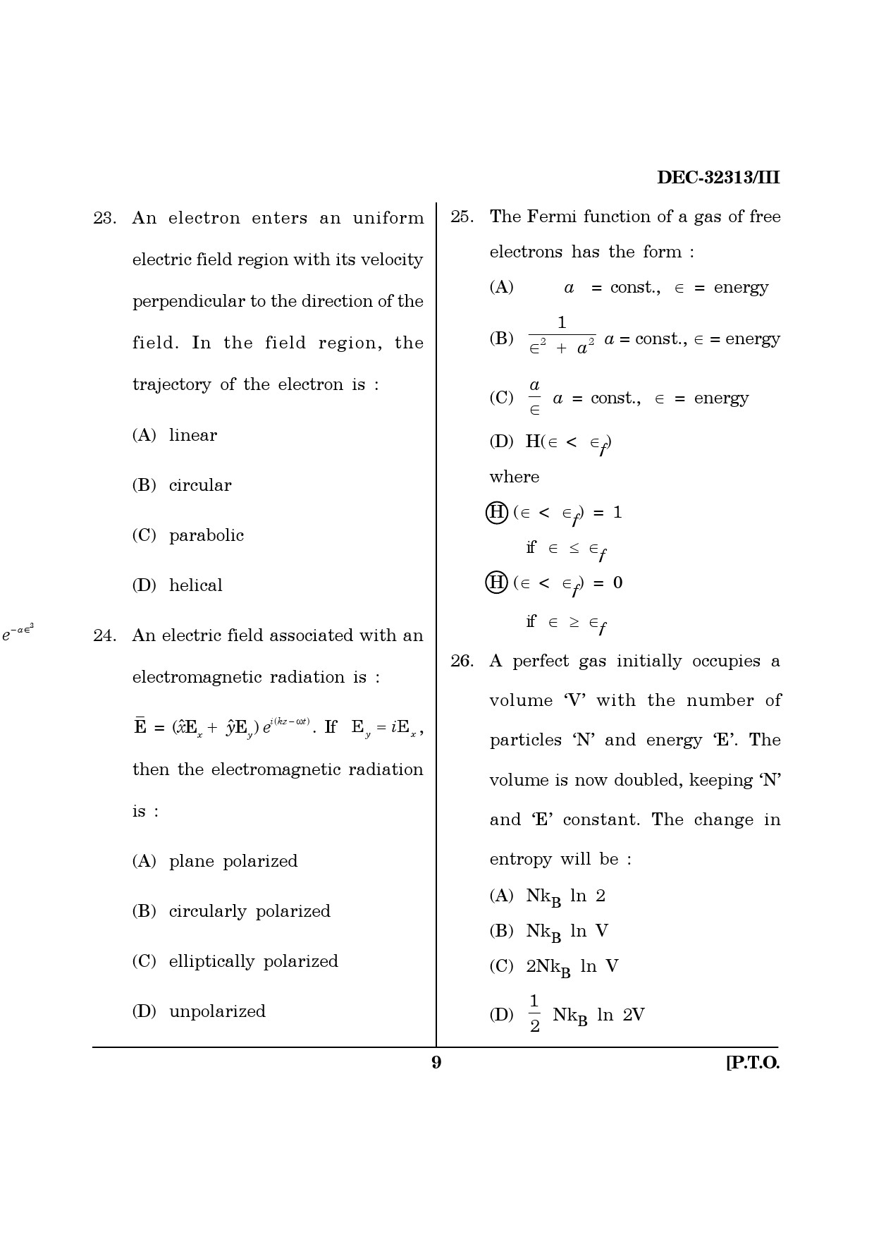 Maharashtra SET Physics Question Paper III December 2013 8