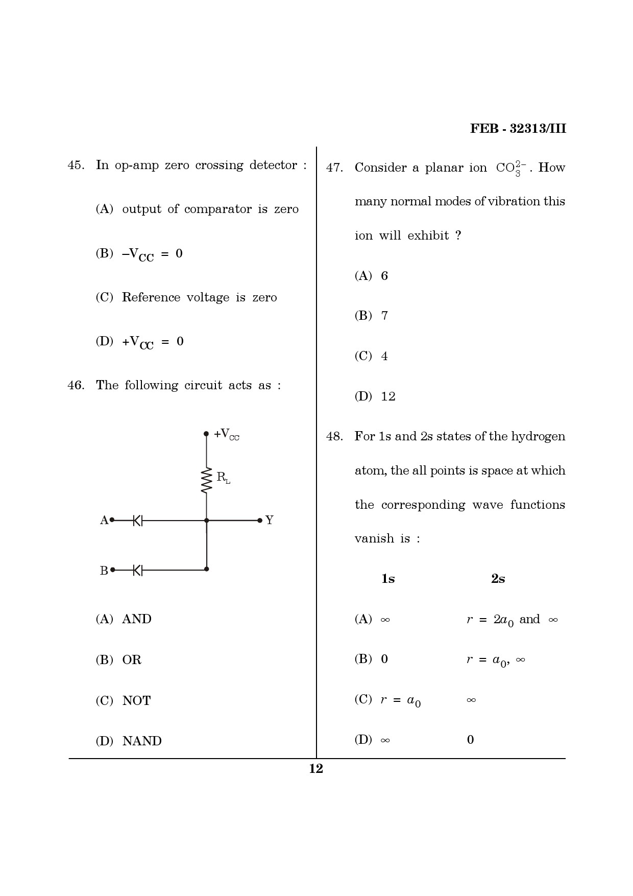Maharashtra SET Physics Question Paper III February 2013 12