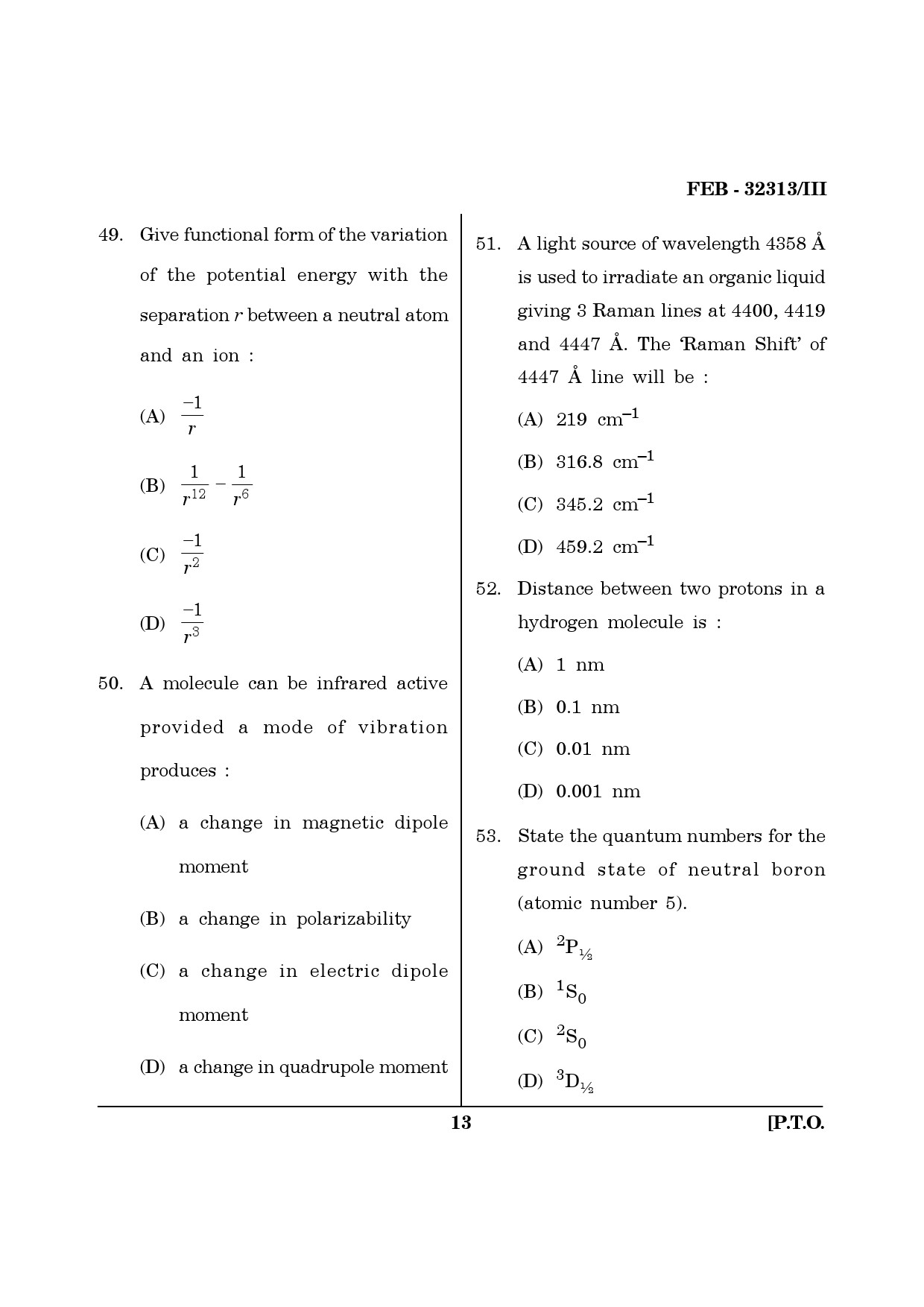 Maharashtra SET Physics Question Paper III February 2013 13