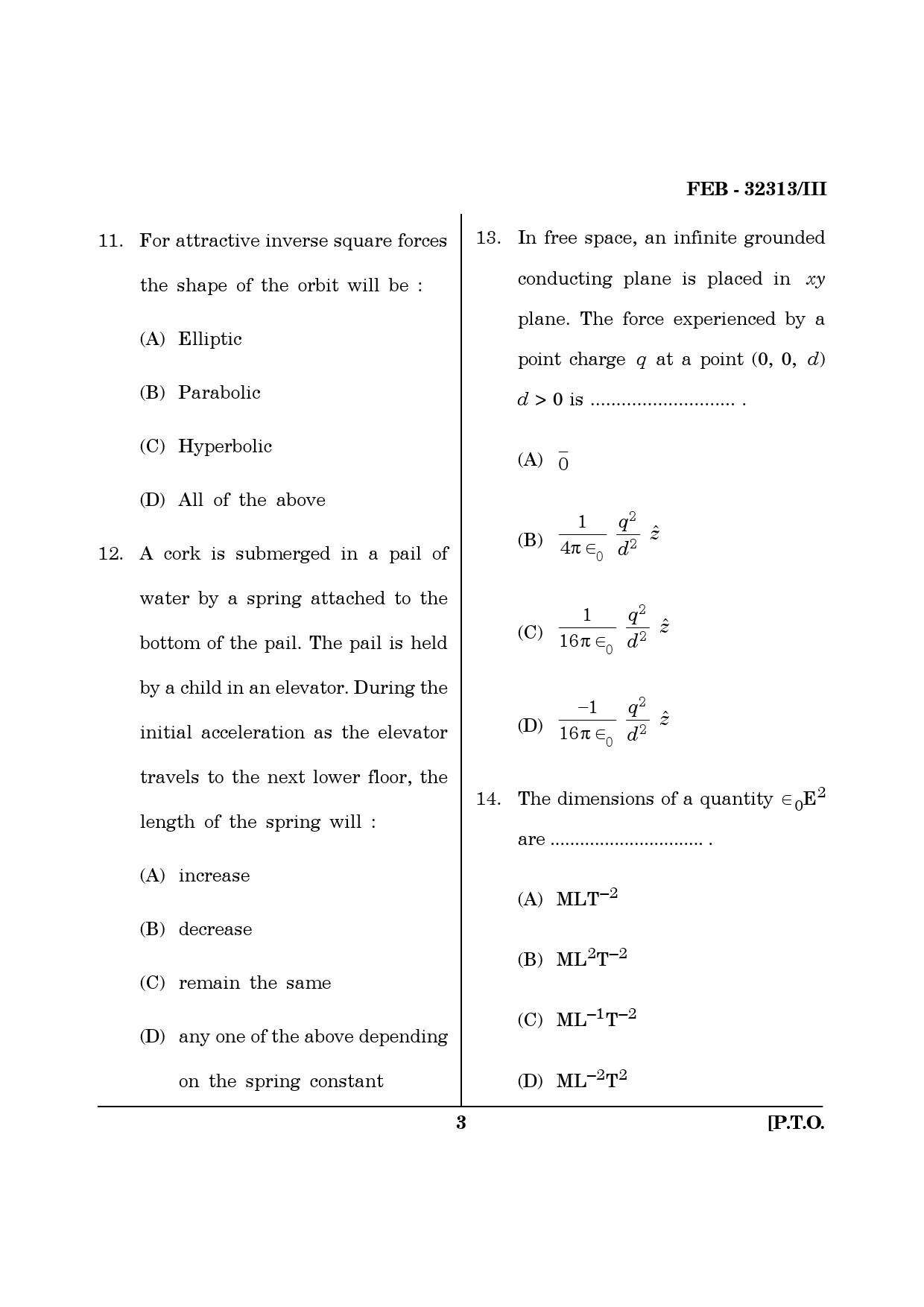 Maharashtra SET Physics Question Paper III February 2013 3