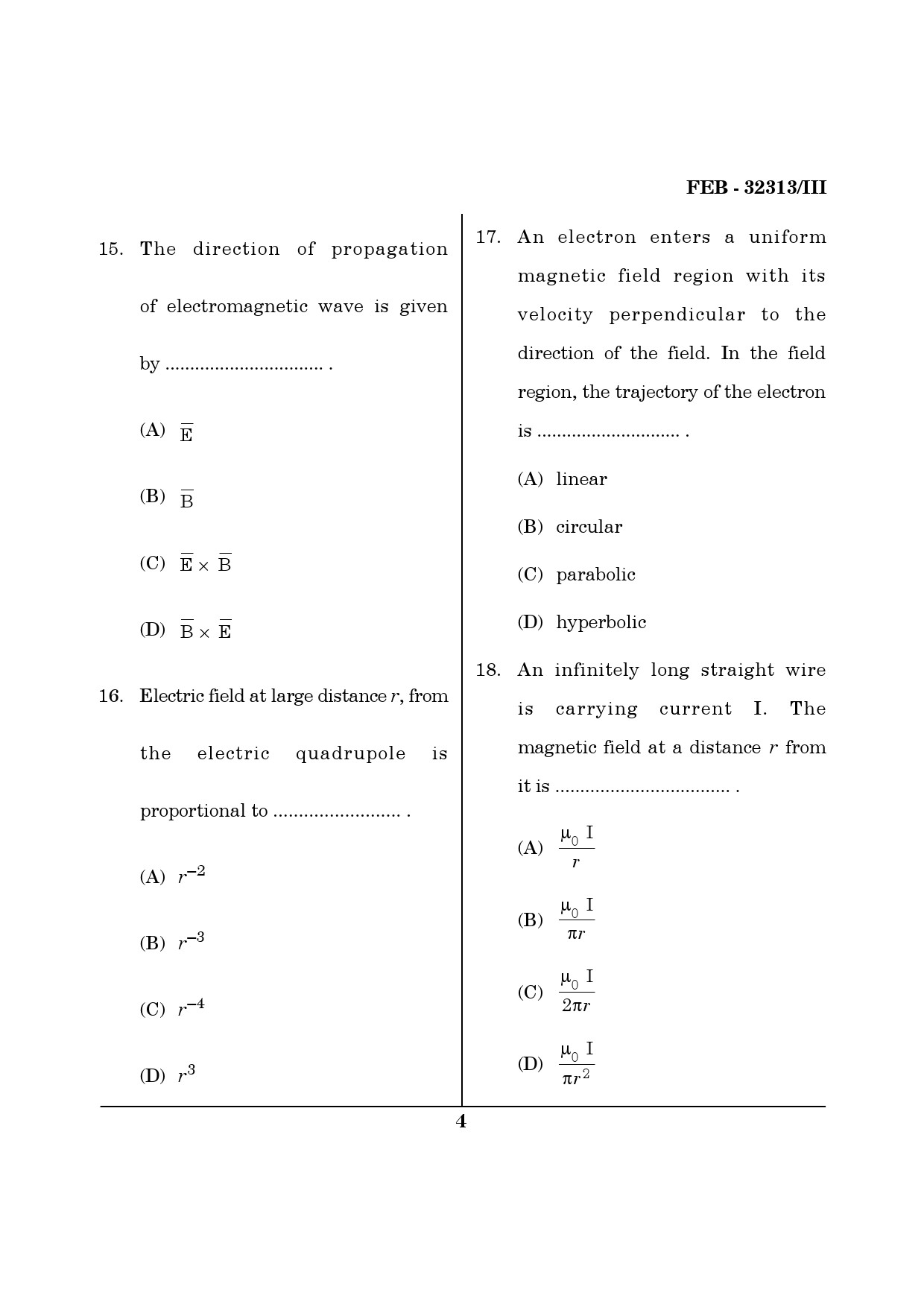 Maharashtra SET Physics Question Paper III February 2013 4