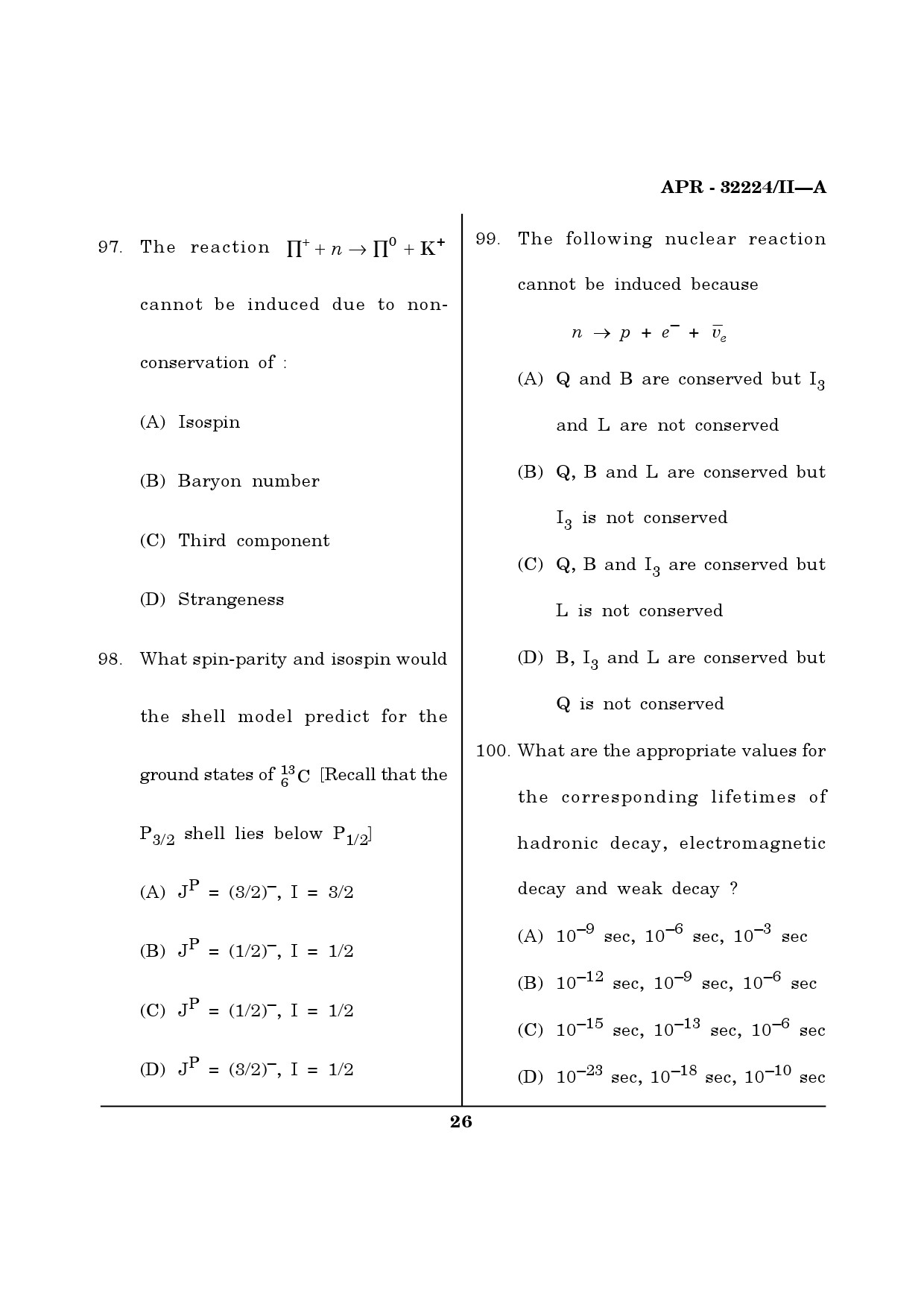 MH SET Physical Science Question Paper II April 2024 25