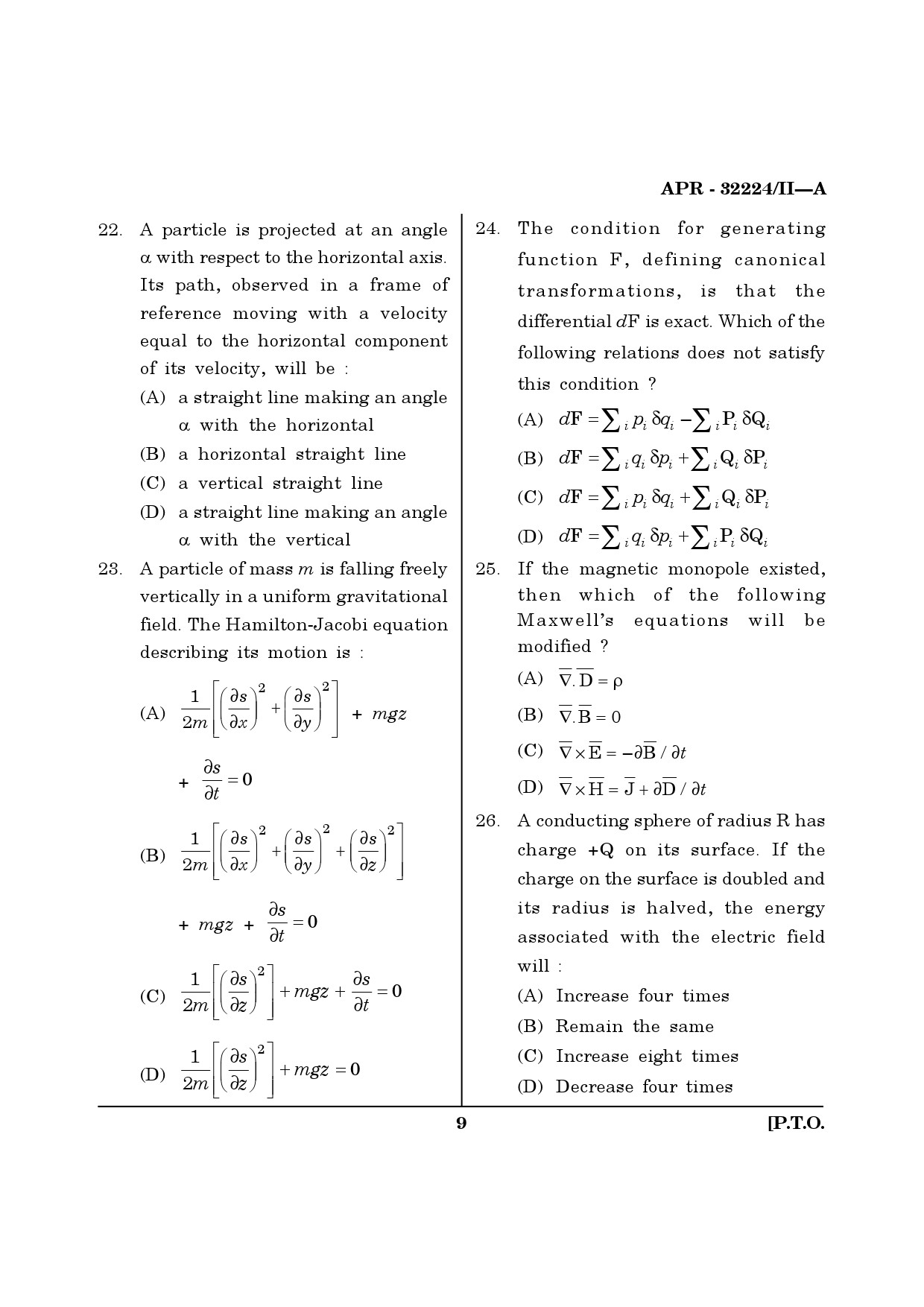 MH SET Physical Science Question Paper II April 2024 8