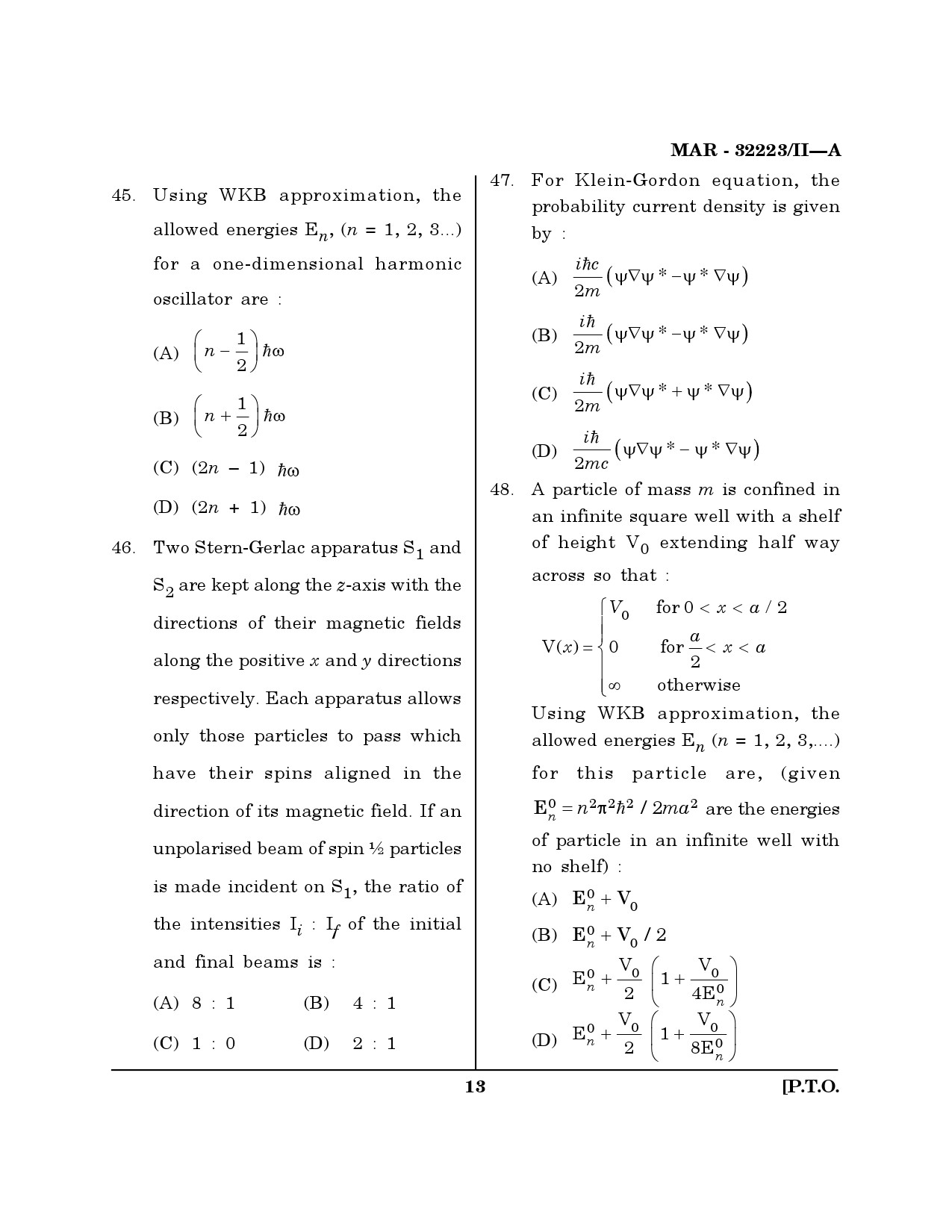 MH SET Physical Science Question Paper II March 2023 12