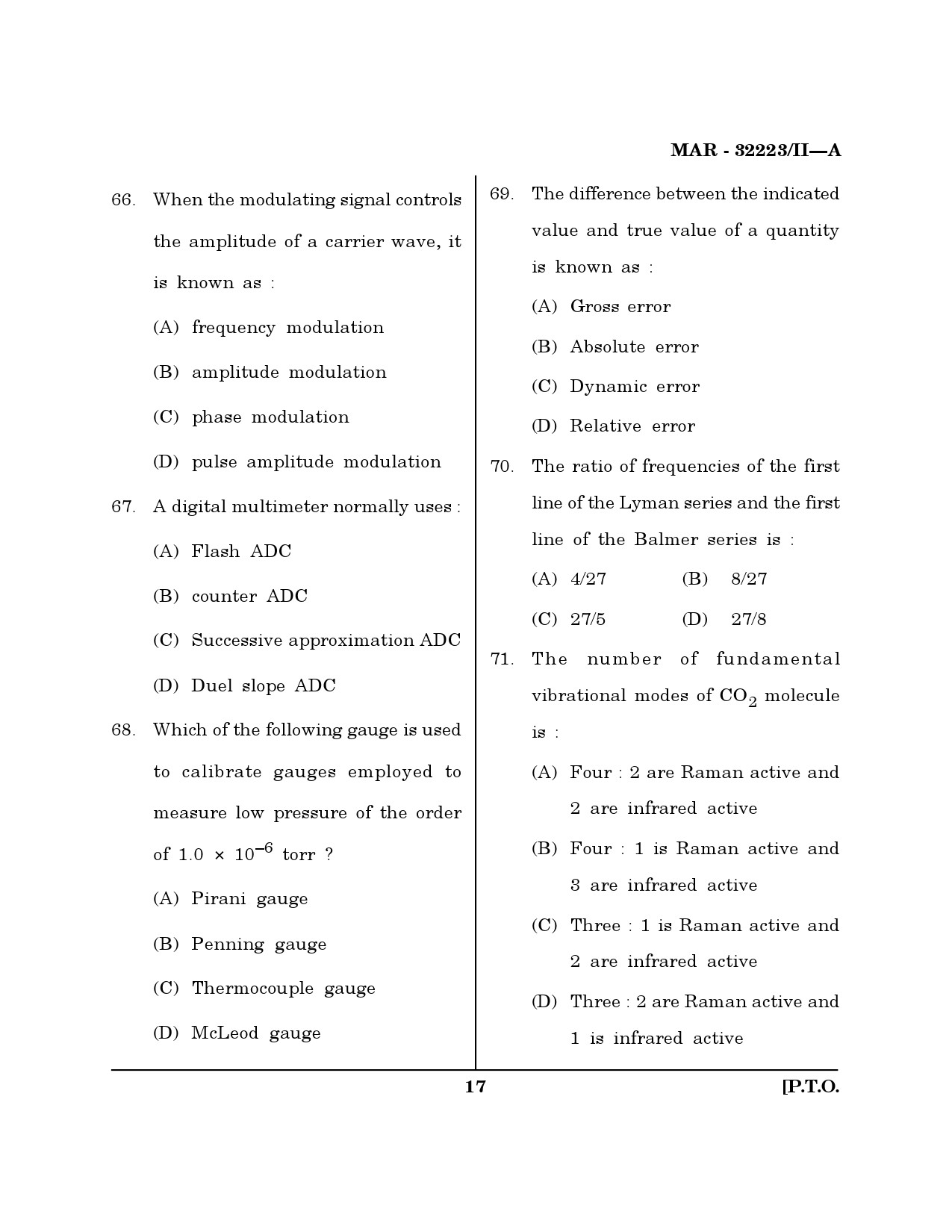 MH SET Physical Science Question Paper II March 2023 16