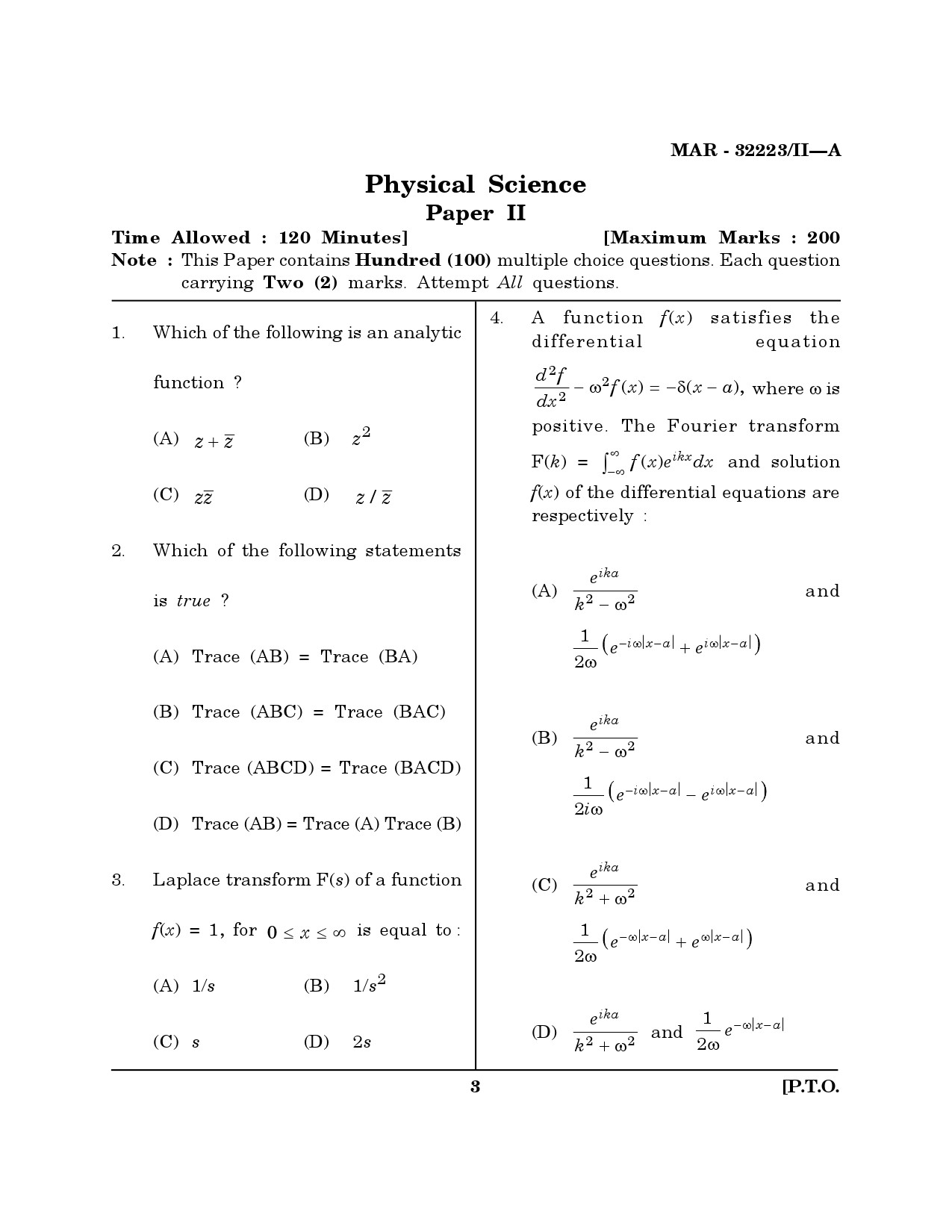 MH SET Physical Science Question Paper II March 2023 2