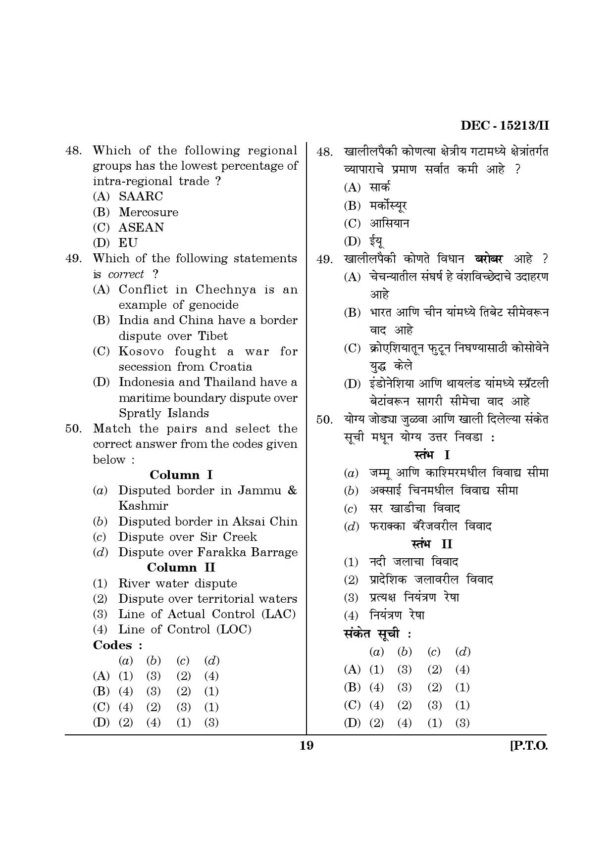 Maharashtra SET Political Science Question Paper II December 2013 18