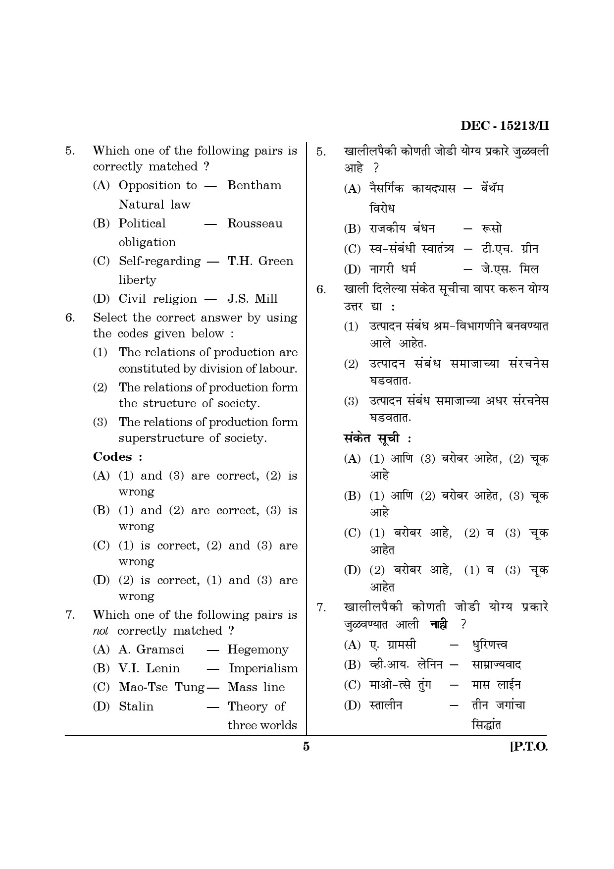 Maharashtra SET Political Science Question Paper II December 2013 4