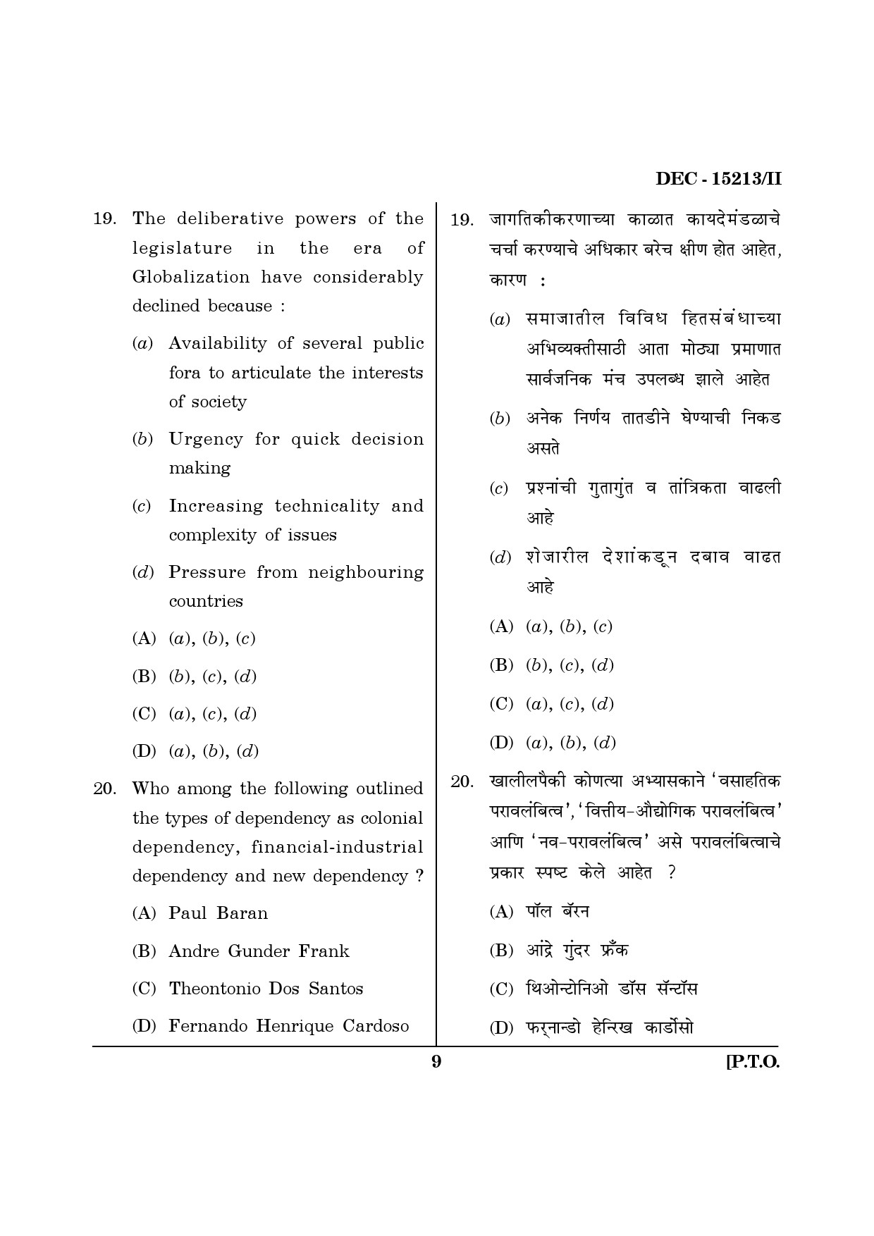Maharashtra SET Political Science Question Paper II December 2013 8