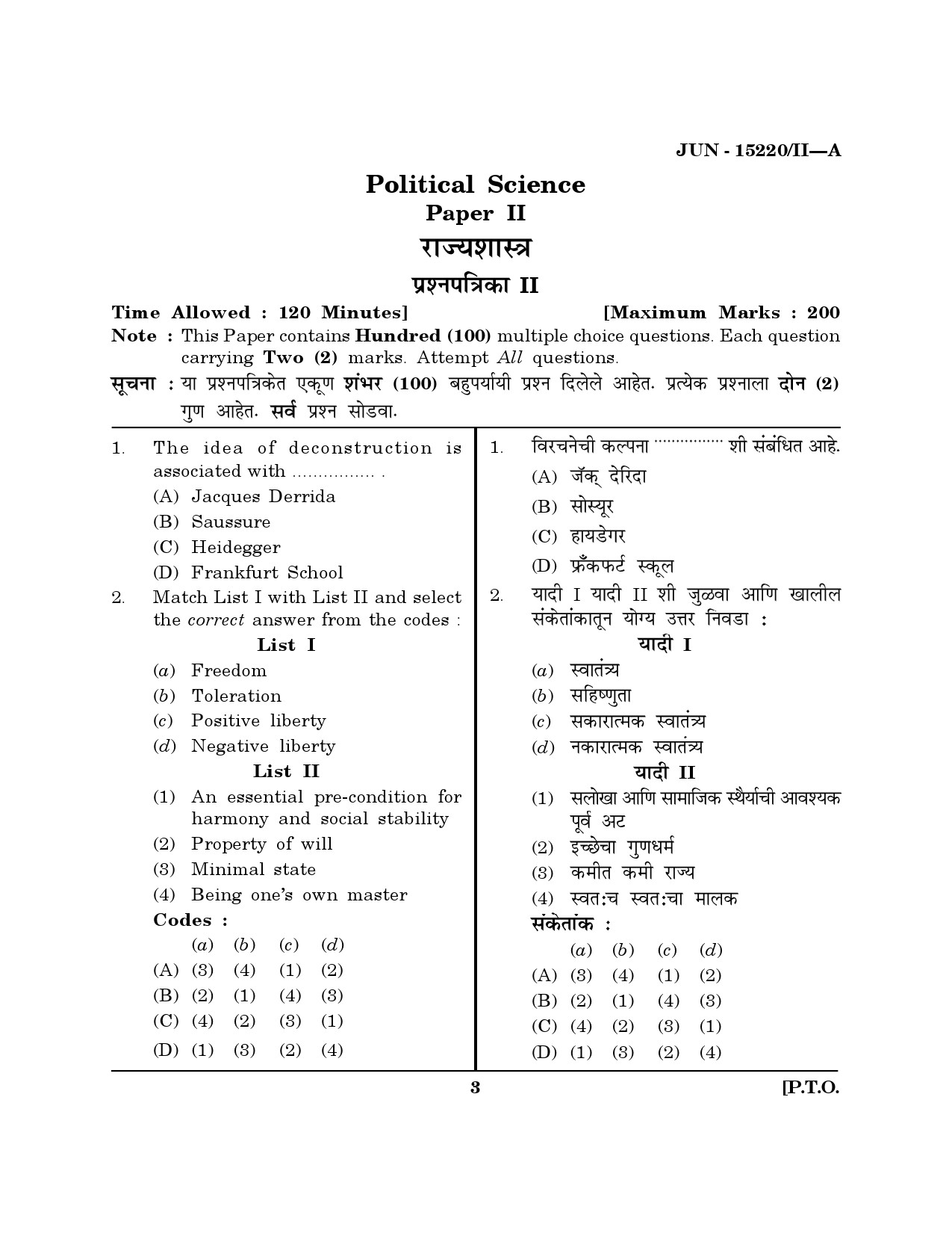 Maharashtra SET Political Science Question Paper II June 2020 2