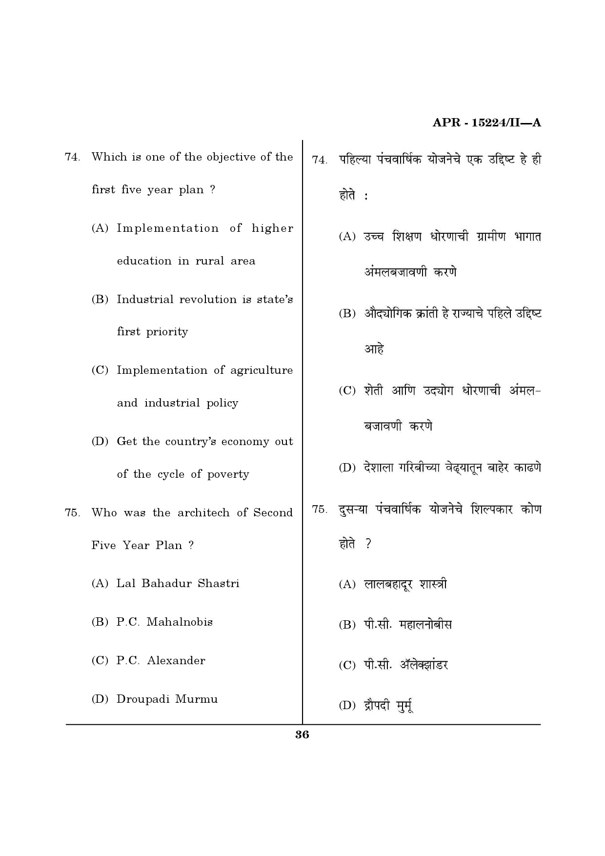 MH SET Political Science Question Paper II April 2024 28