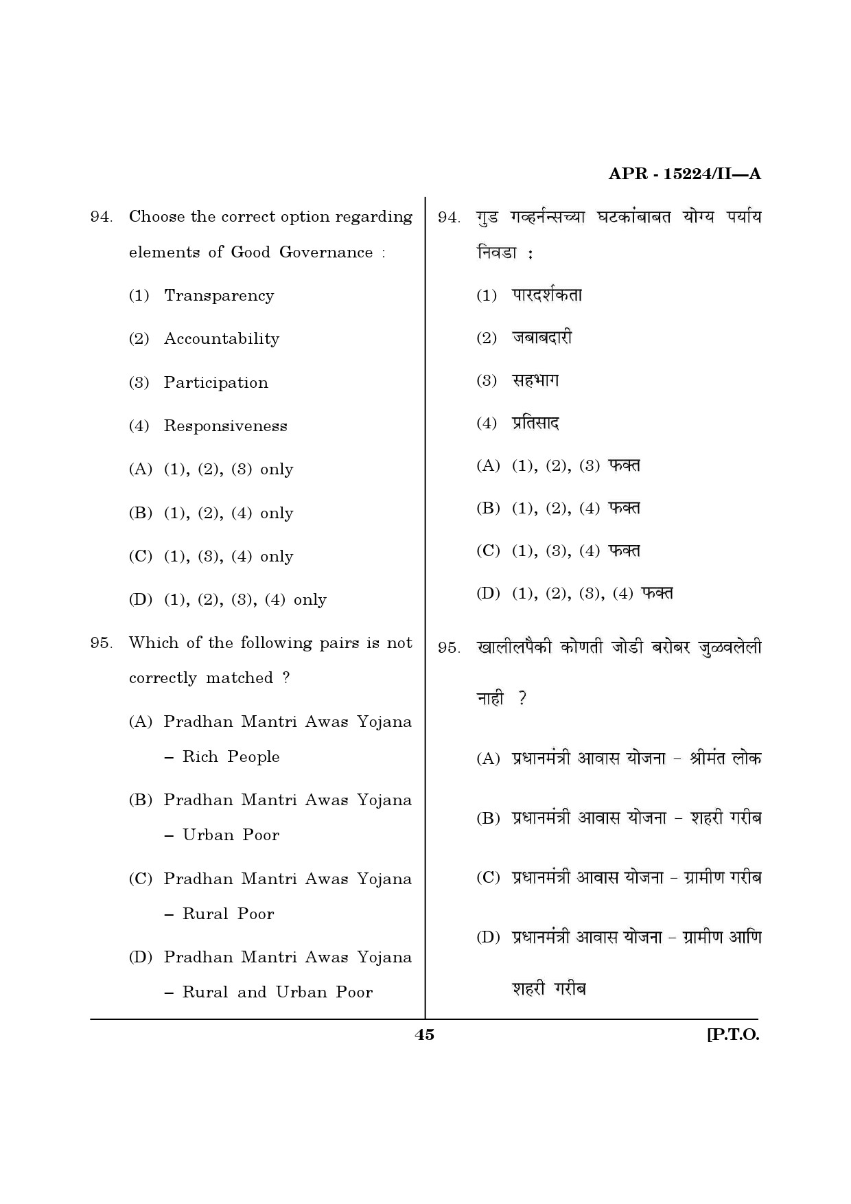 MH SET Political Science Question Paper II April 2024 31