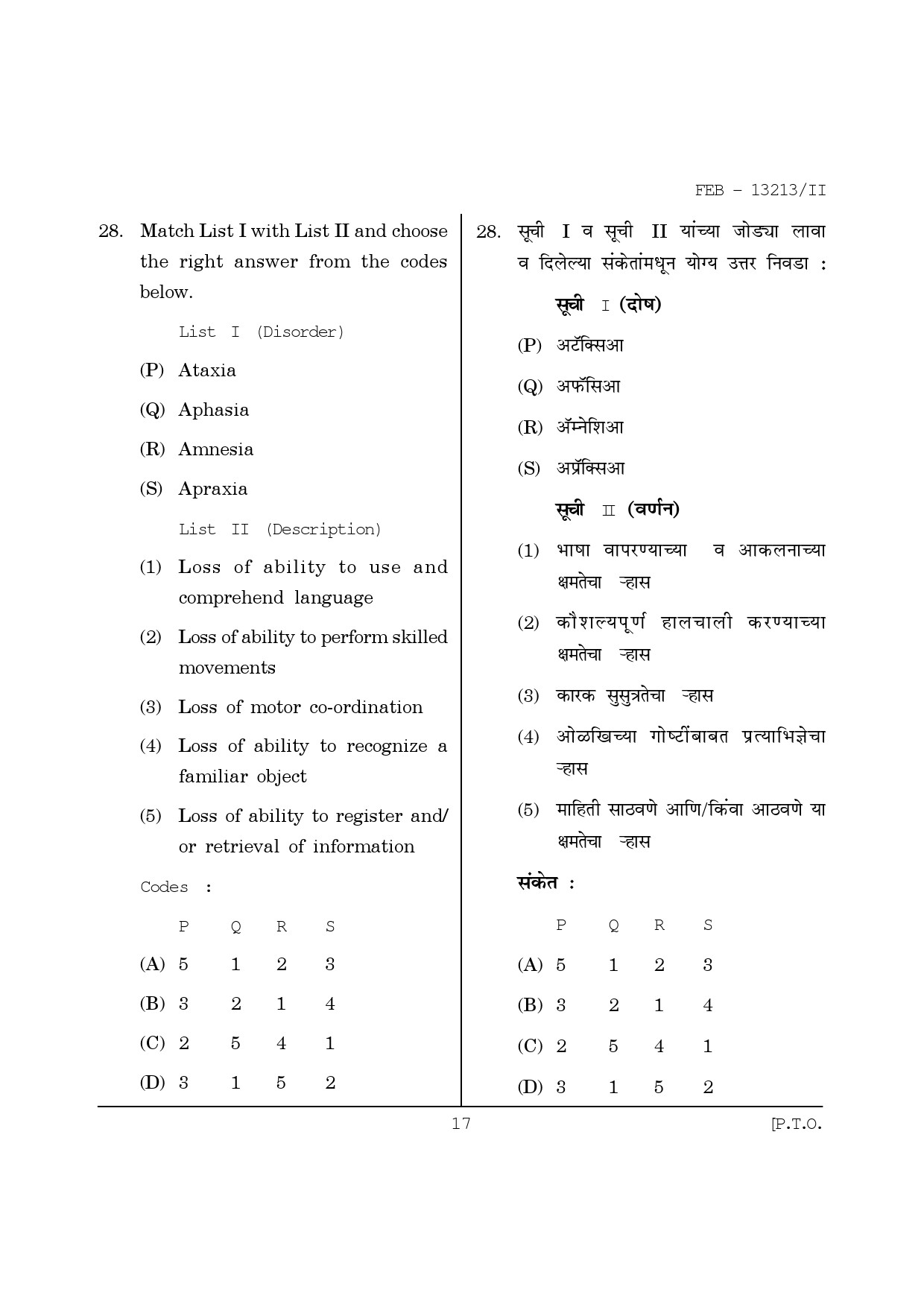 Maharashtra SET Psychology Question Paper II February 2013 17